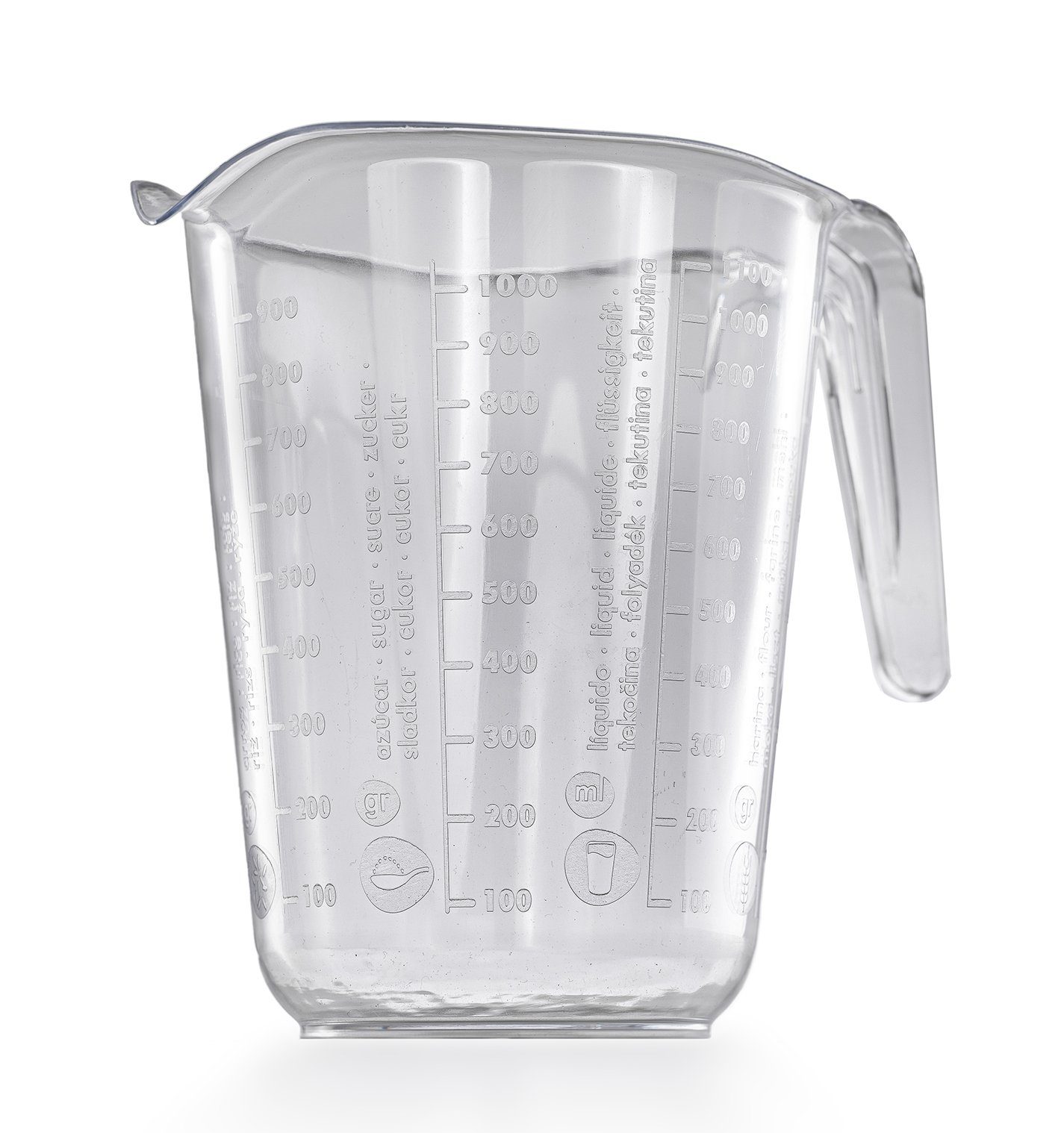 DanDiBo Messbecher Messbecher 1l Kunststoff Transparent Messkanne  Füllvolumen 1 Liter Literbecher, Kunststoff