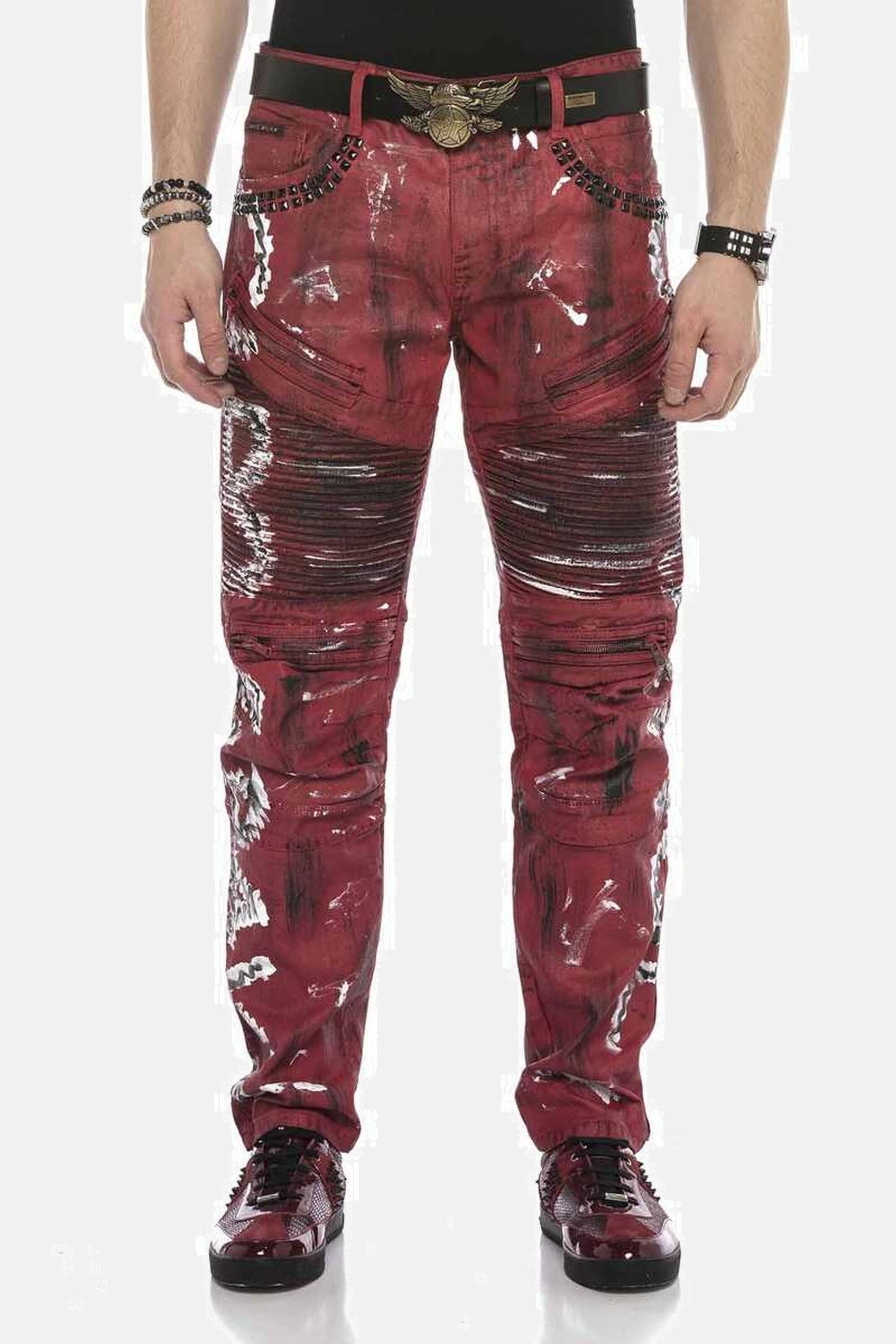 Cipo & Baxx Slim-fit-Jeans DENIM Röhrenjeans mit Farbbeschichtung, CD608