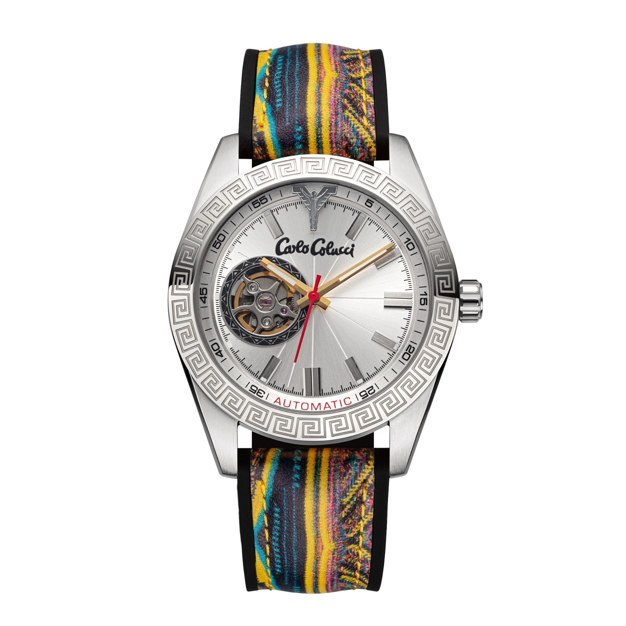 CARLO COLUCCI Automatikuhr CC302-2, Armbanduhr, Herrenuhr, Mechanische Uhr, Silikonarmband, analog