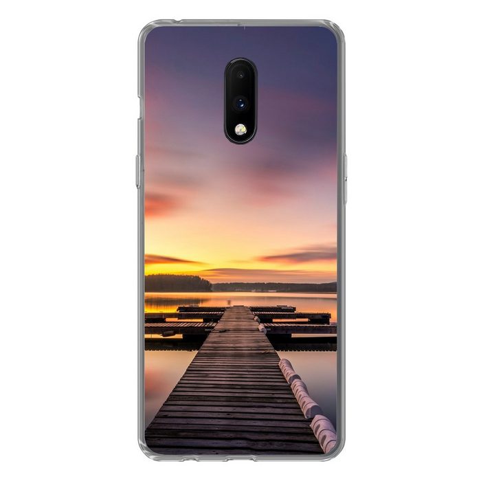 MuchoWow Handyhülle Steg - Sonnenuntergang - Wasser - Meer - Spiegelung Phone Case Handyhülle OnePlus 7 Silikon Schutzhülle
