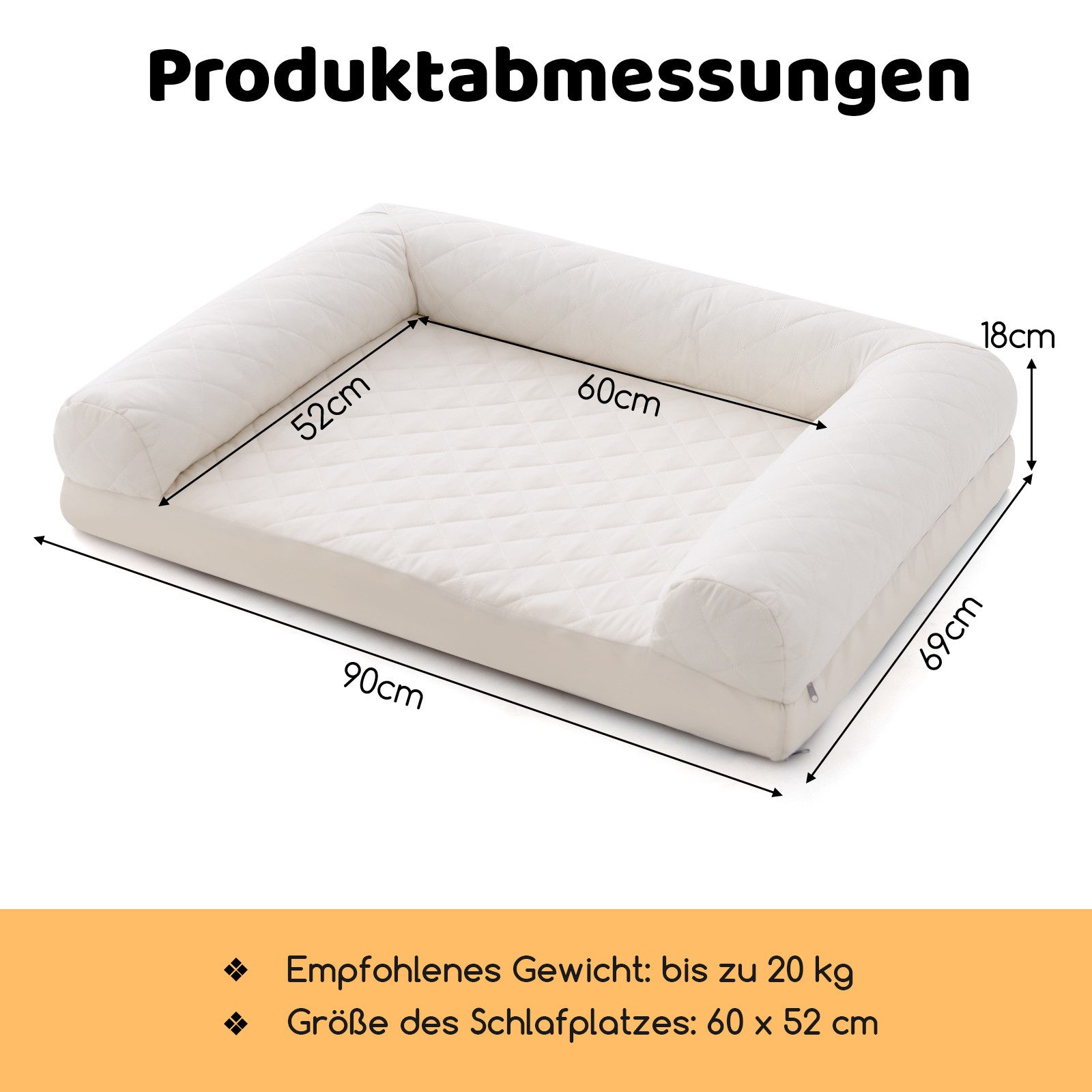 KOMFOTTEU Hundematte, Hundesofa mit orthopädischer Hundematratze