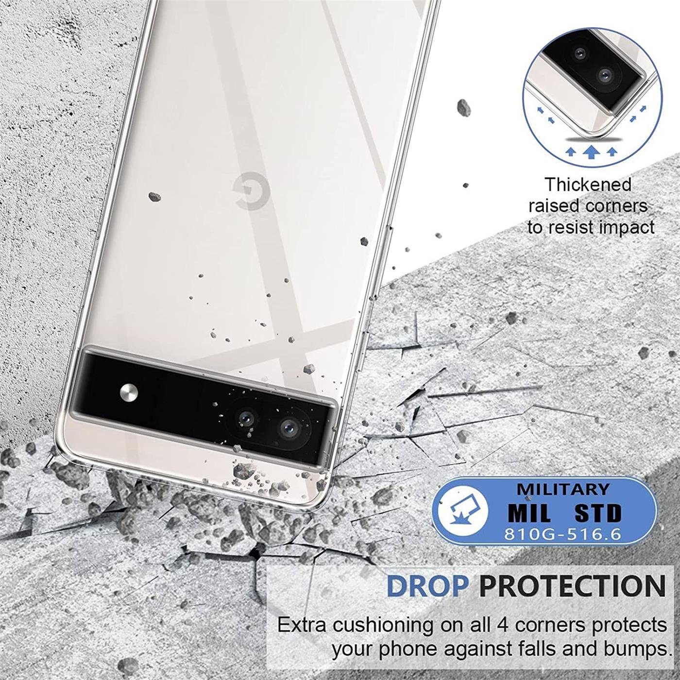 CoolGadget Handyhülle Silikon Handy Hülle Slim für Google Pixel 6a 6,1 Zoll, dünne TPU Schutzhülle Case in transparent / durchsichtig – Bild 4 von 5