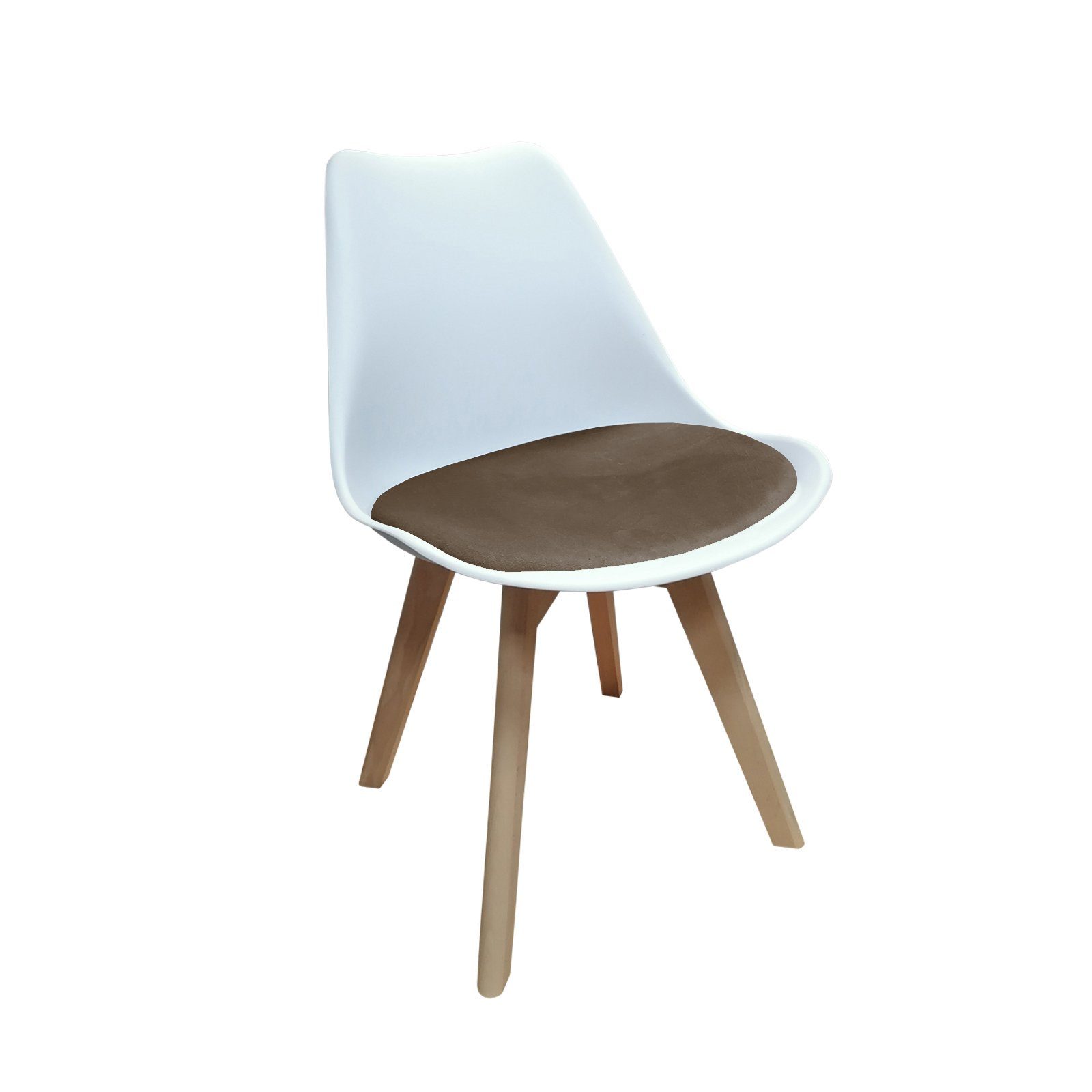 HTI-Living Esszimmerstuhl Stuhl Atlanta Velvet (Einzelstuhl, 1 St), Esszimmerstuhl Samt Weiß, Braun | Stühle