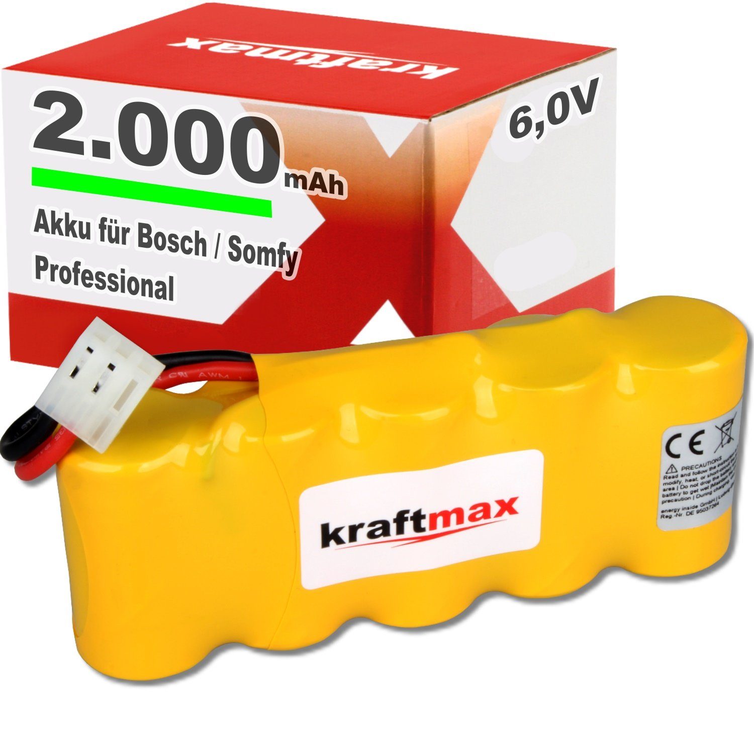kraftmax Akku für Bosch SOMFY K8 / K10 / K12 - mit 2000mAh Leistung Akku (1 St)