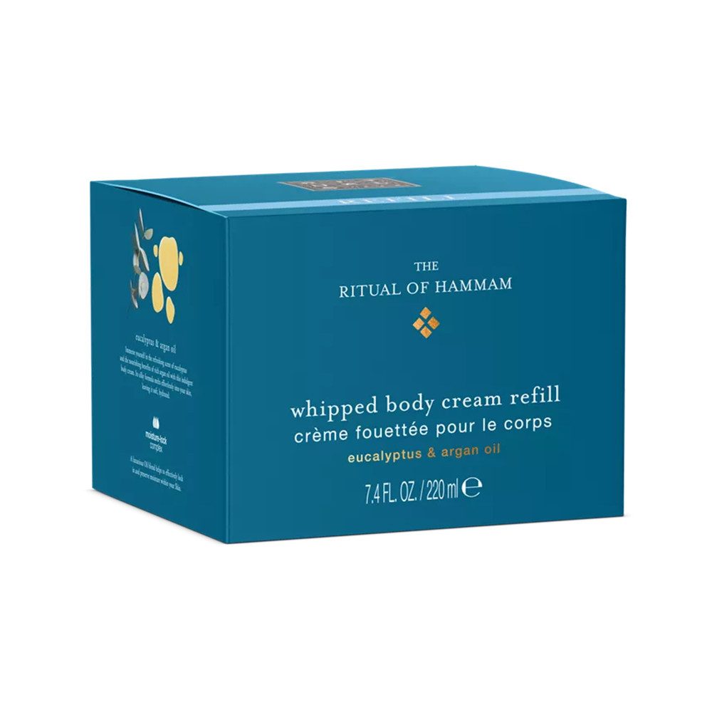 Rituals Körpercreme Rituals Hammam Whipped Body Cream Refill 220 ml, 1-tlg., Reichhaltige Körpercreme mit Arganöl und Eukalyptus