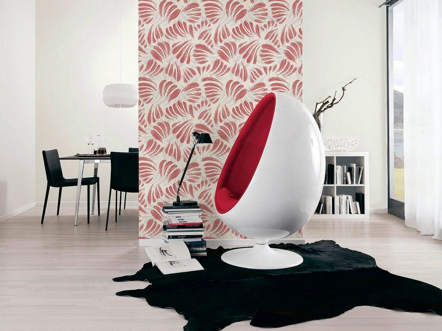 A.S. geometrisch, grafisch, walls Vliestapete Flavour, mit rot/grau/silberfarben Création living Glitzereffekt