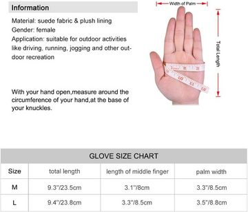 OOPOR Lederhandschuhe Damen- & Laufhandschuhe - Warm, wasserdicht, touchscreenfähig (Komplett-Set, 1 Paar WIldlederhandschuhe) arm, wasserdicht, touchscreenfähig - optimal für Outdoor-Aktivitäten.