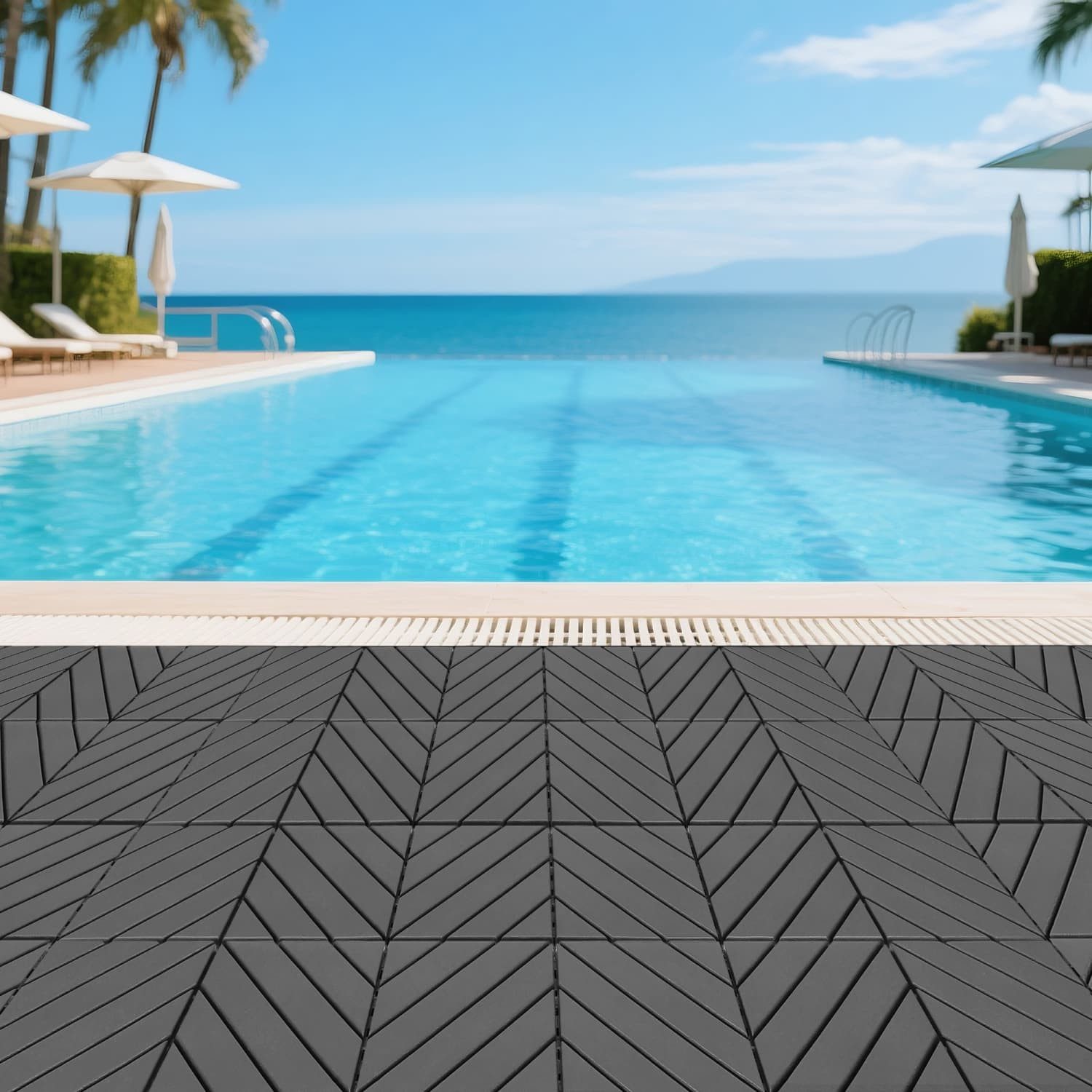 autolock Terrassenplatte Terrassenplatte,Terrassenfliesen,Klicksystem,Polypropylen,30x30CM, Schwarz, 44 Stück,DIY Steckfliesen wasserdicht,für den Außen-und Innenbereich