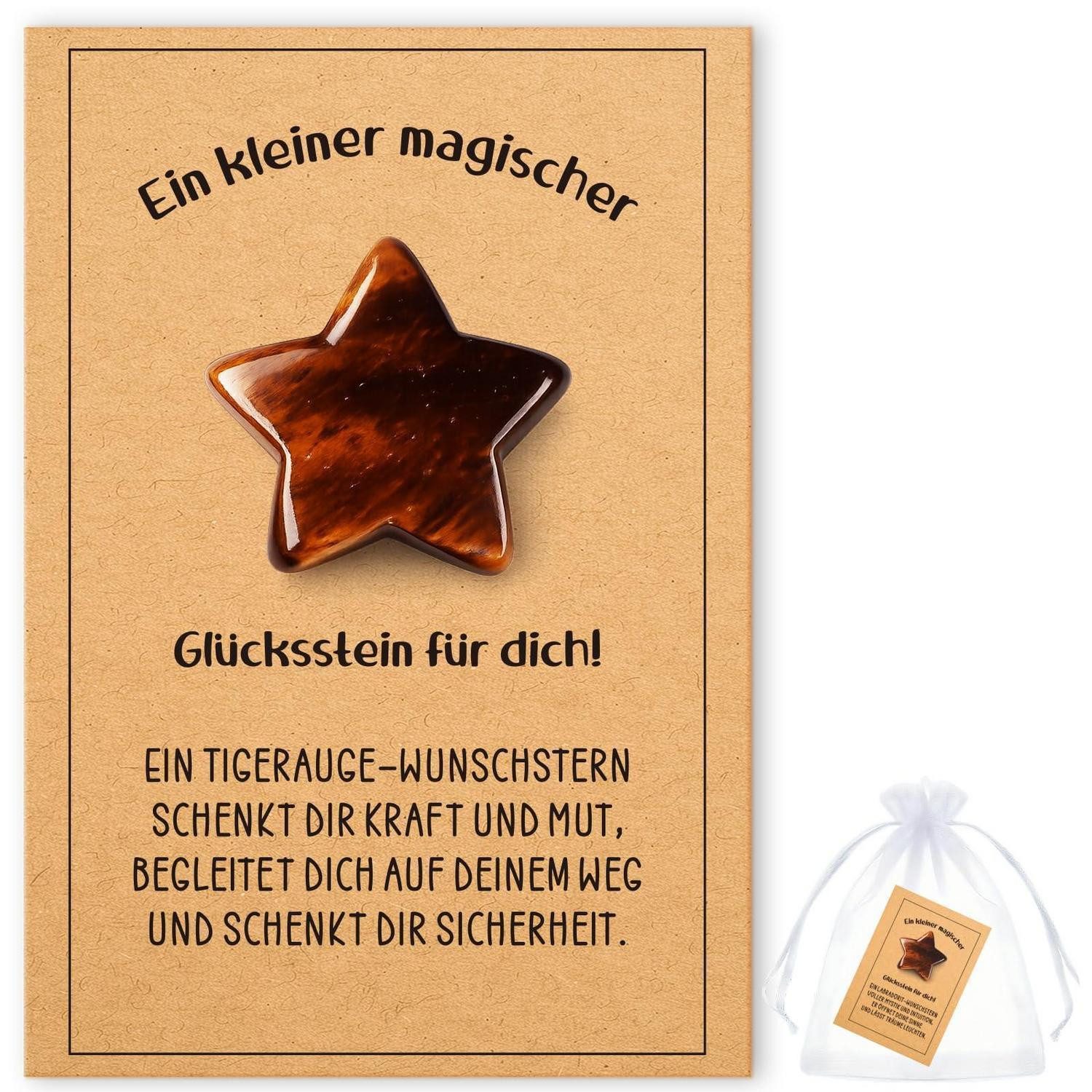 LuxusKollektion Stein Glückssteine Set Tigerauge Stern Motiv, (1 St)