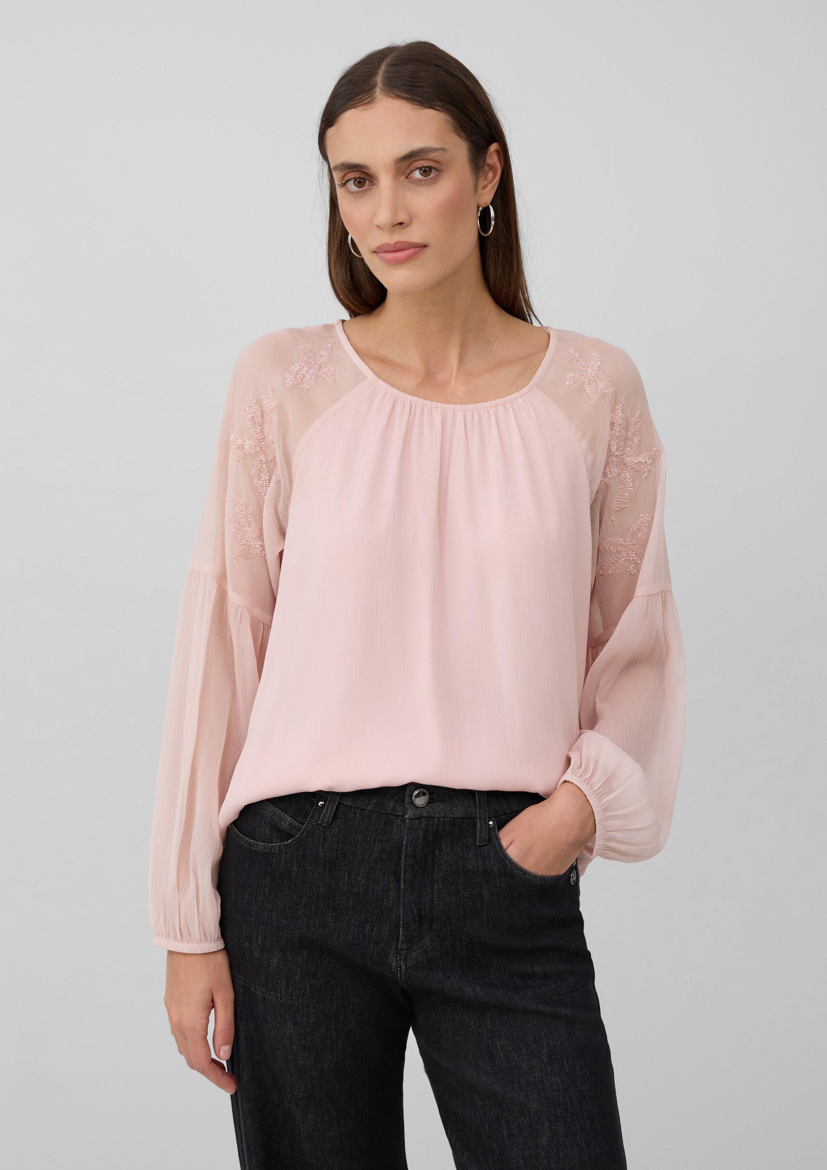 s.Oliver BLACK LABEL Langarmbluse Leichte Chiffon-Bluse günstig online kaufen