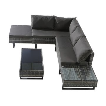 Gotagee Gartenlounge-Set Sofa Lounge mit Ecksofa Sitzgruppe Poly-Rattan-Garnitur Gartengarnitur