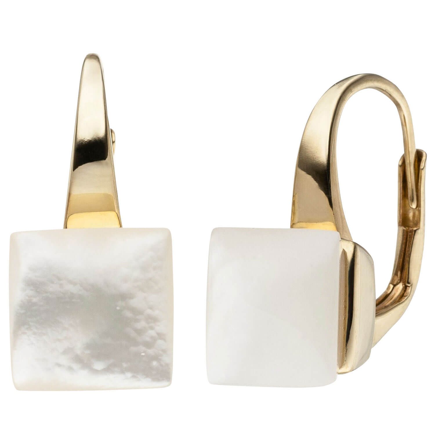 Schmuck Krone Paar Ohrhänger Ohrhänger aus 925 Silber vergoldet mit Perlmut günstig online kaufen