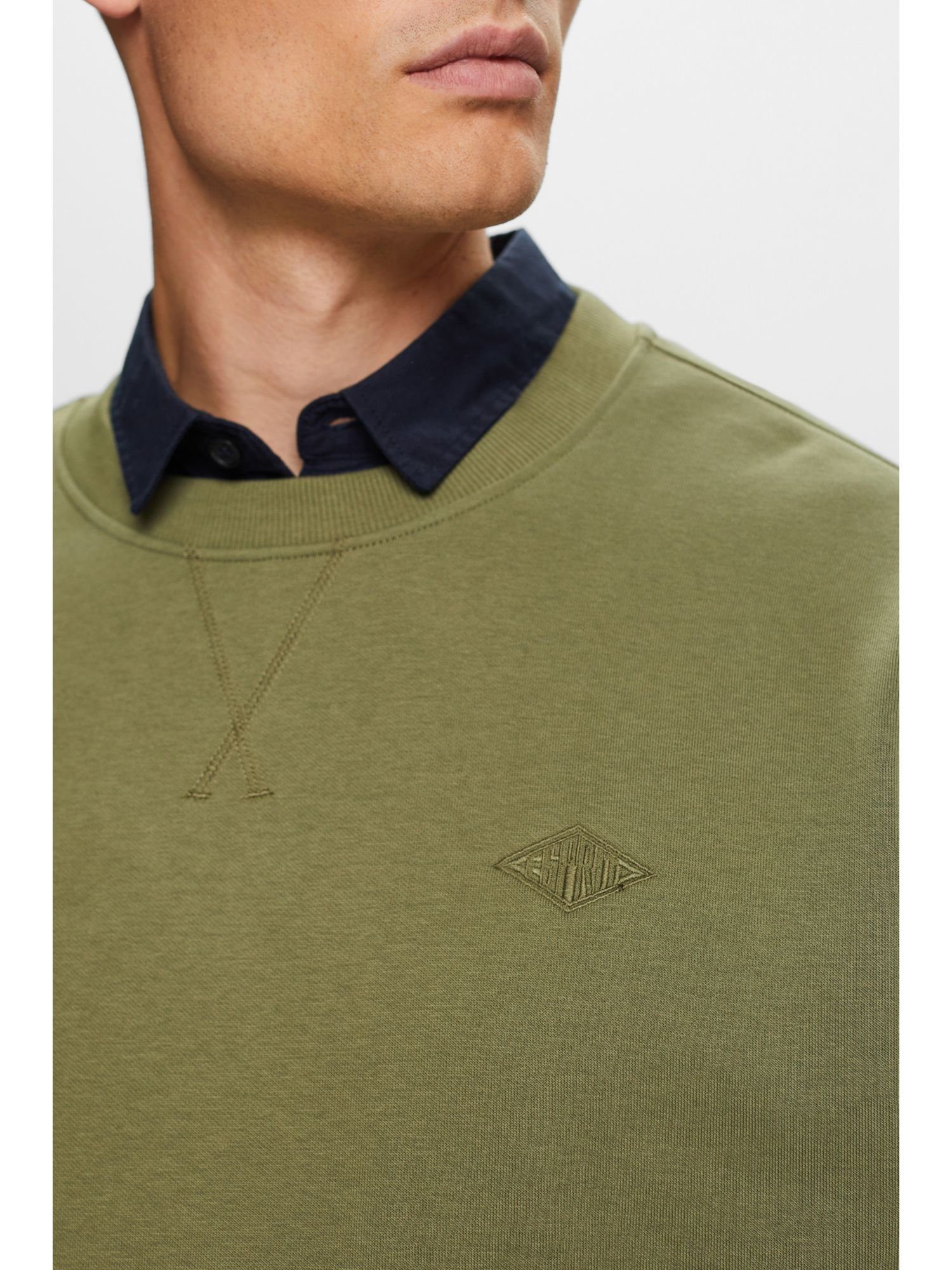 LIGHT Sweatshirt Esprit Logostickerei (1-tlg) Sweatshirt KHAKI mit