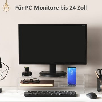 HOMCOM Monitorständer Bildschirmerhöhung mit Staufach für Monitore bis 24" Monitor-Halterung, (bis 24 Zoll, Schreibtischaufsatz, 1-tlg., Monitorerhöhung, mit Stauraum)