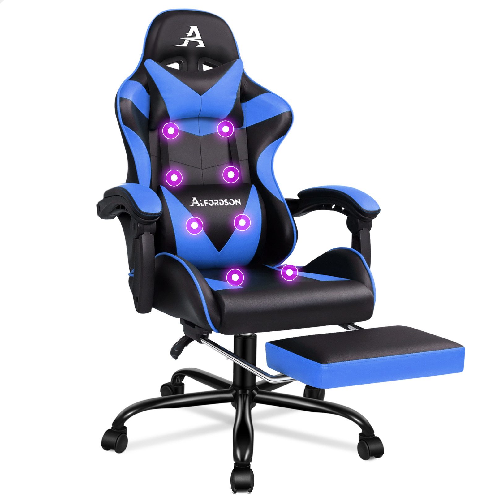 ALFORDSON Gaming-Stuhl mit Fußstütze, 8 Massagepunkten günstig online kaufen