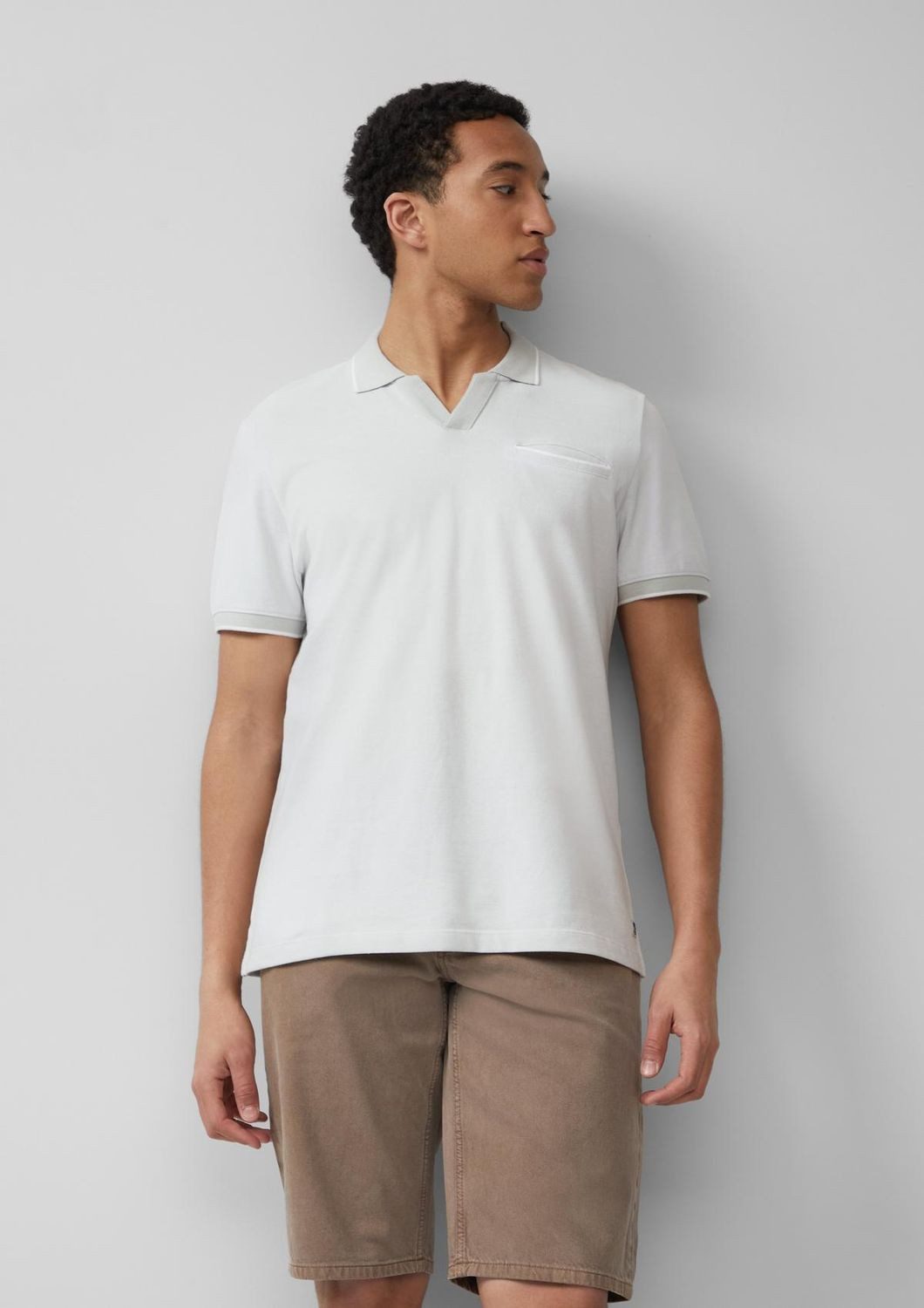 s.Oliver Poloshirt Poloshirt zweifarbiger Piqué, offener günstig online kaufen