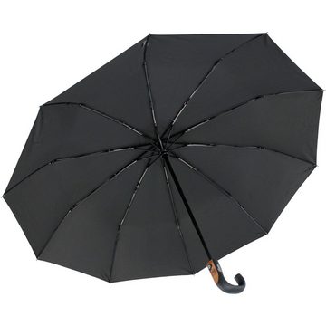 iX-brella Taschenregenschirm Herren Automatikschirm mit 10 Streben stabil groß, Holzoptik