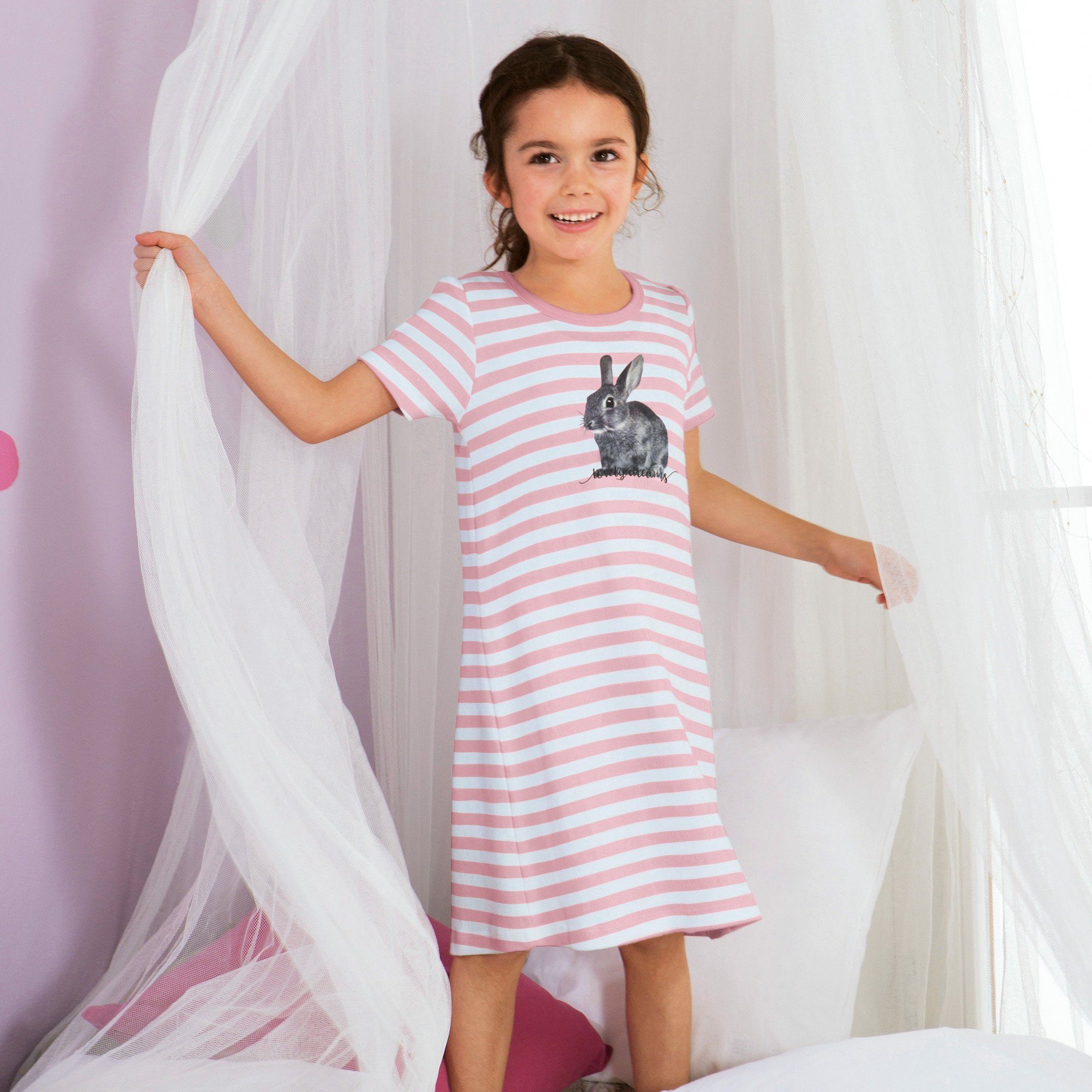 Erwin Müller Nachthemd Kinder-Nachthemd Single-Jersey Streifen