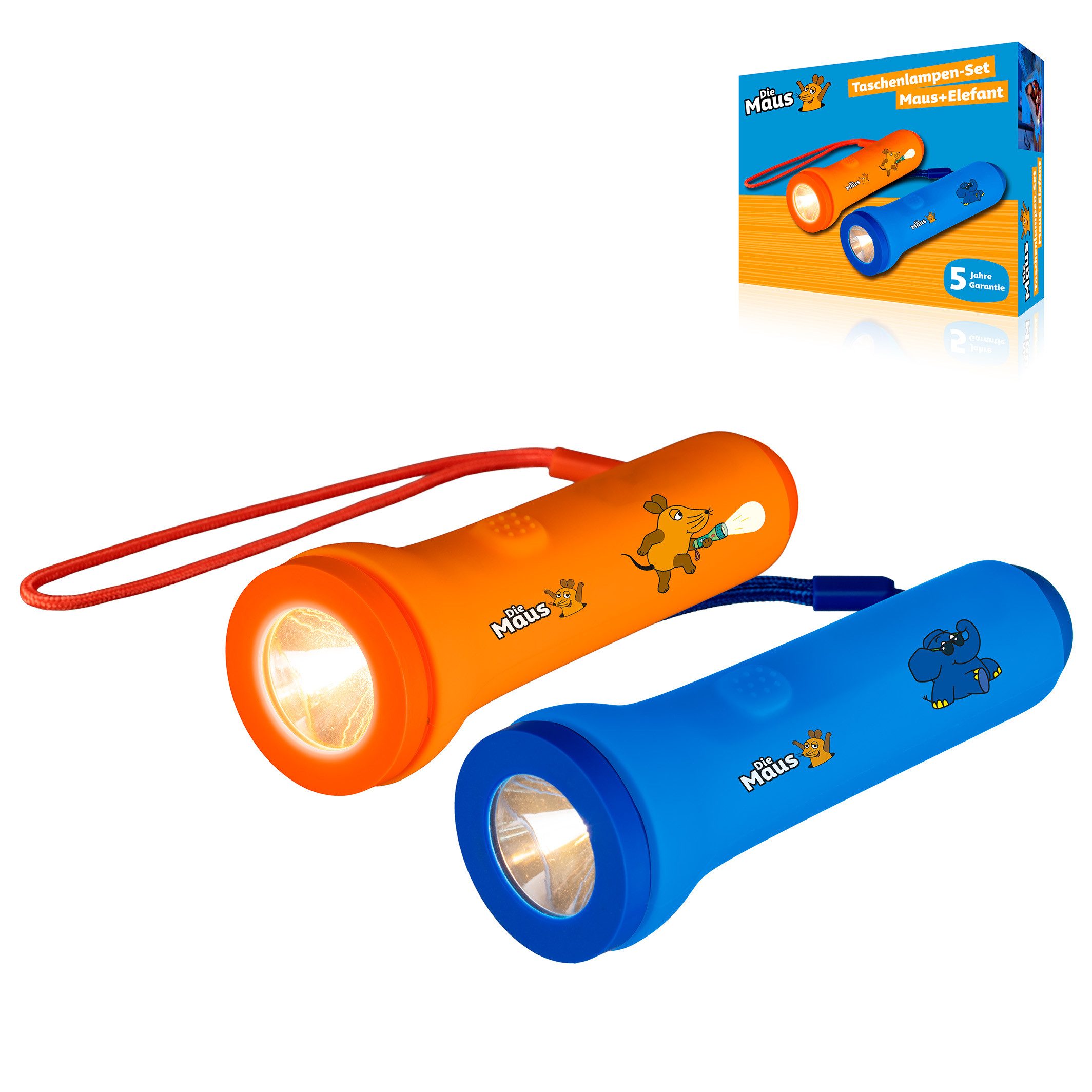 Die Maus Taschenlampen-Set Maus+Elefant Kinderfernglas