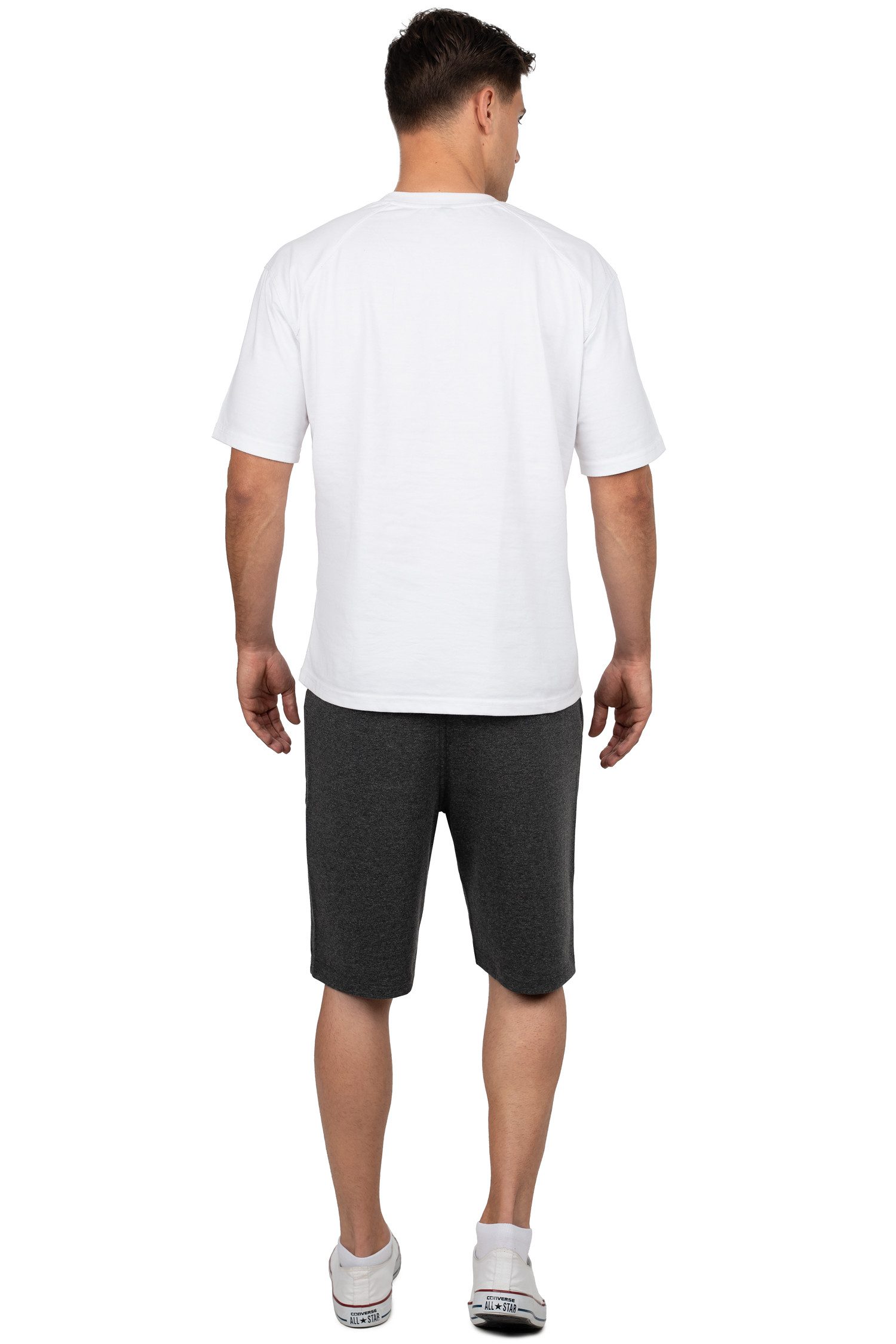 Cipo & Baxx Sweatshorts Herren Regular Fit Capri Hose Mid Waist BA-CK271 Kordelzug mit farblichen Akzenten