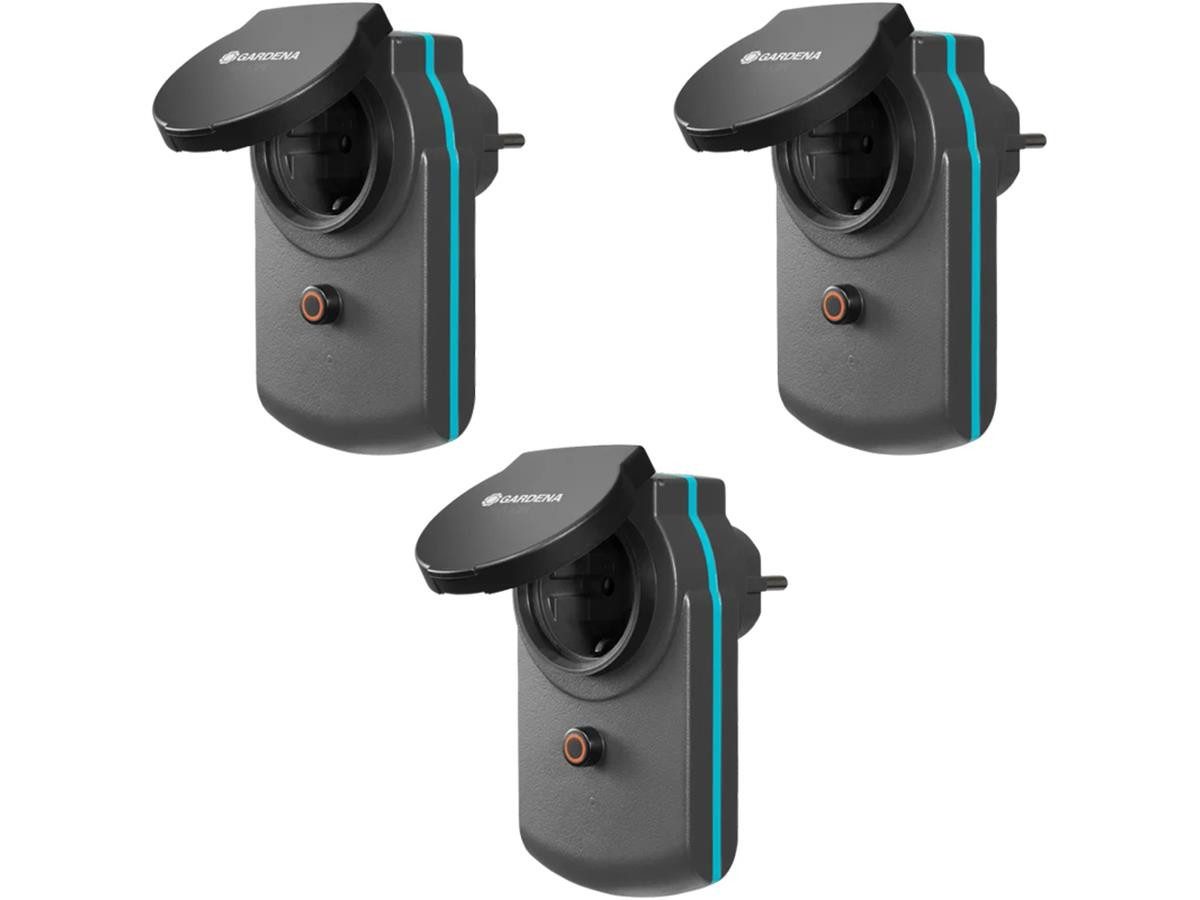 GARDENA Gartensteckdose Smart Power Zwischenstecker Set, 3-St., App-gesteuert, spritzwassergeschützt