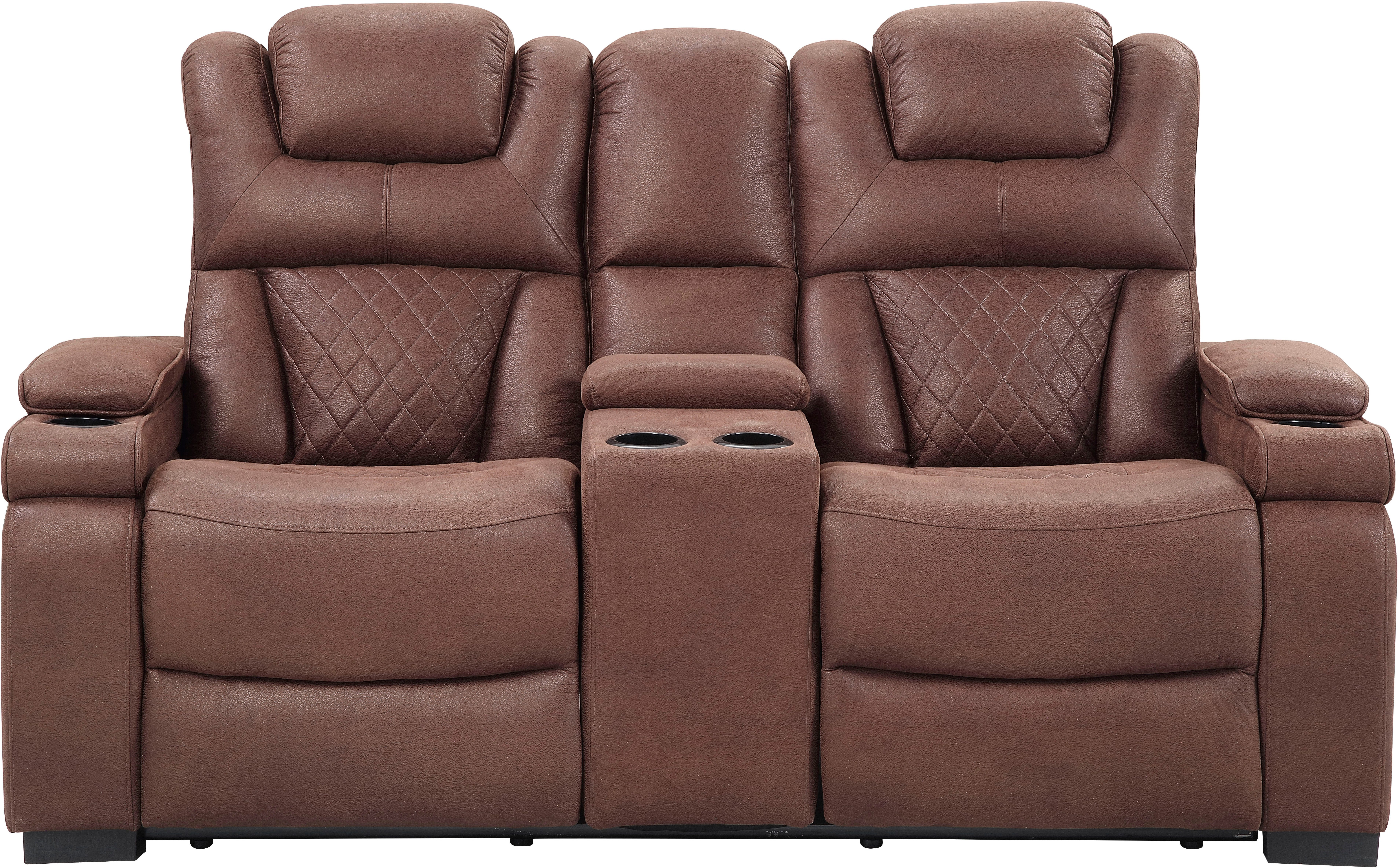 ATLANTIC home collection 2-Sitzer Faris, Kinosofa, Relaxfunktion, extram bequem, B:184cm, Zwei Relaxfunktionen, Mittelkosole mit Stauraum und Getränkehalter