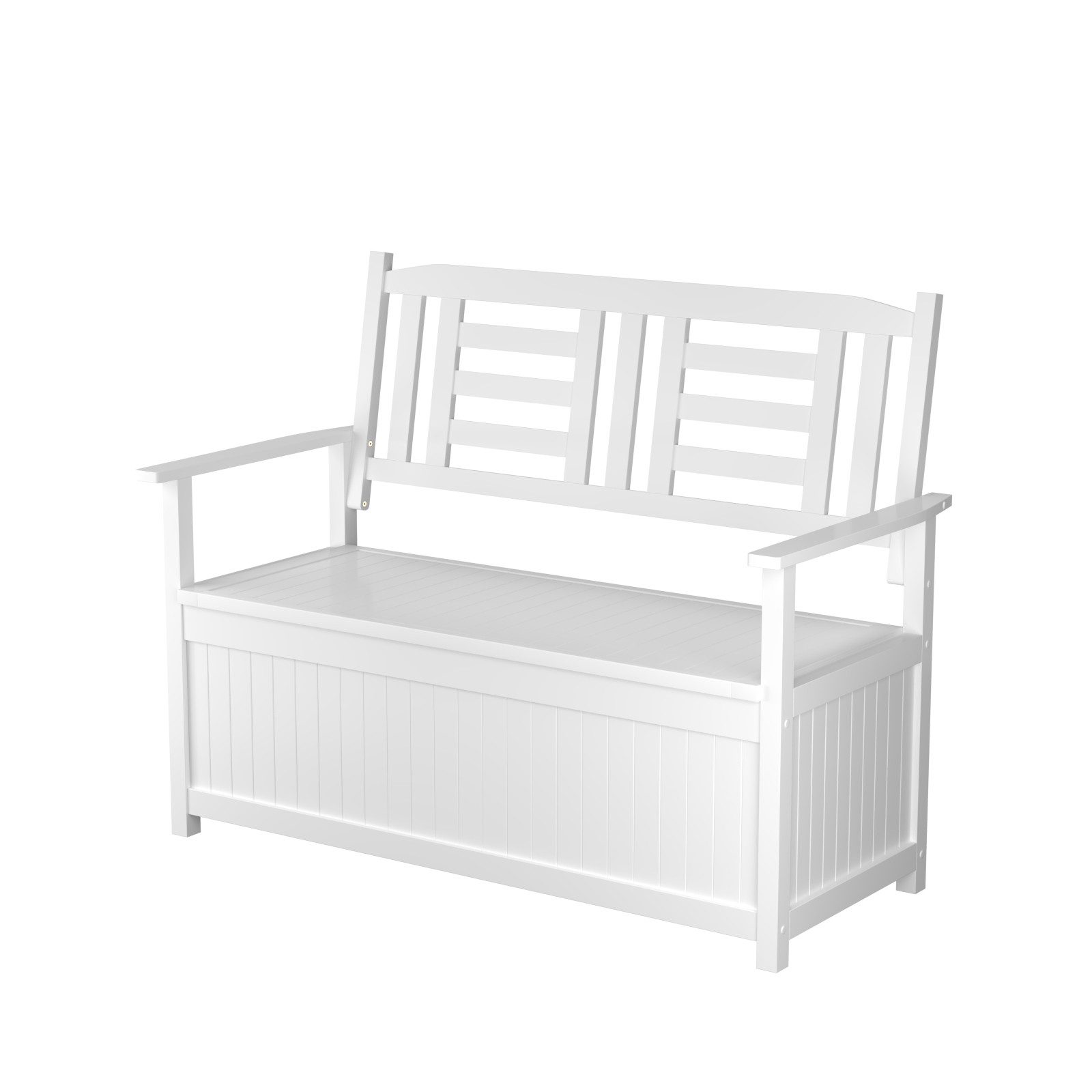 COSTWAY Gartenbank, wetterfest, Holz mit Stauraum 2-Sitzer Truhenbank