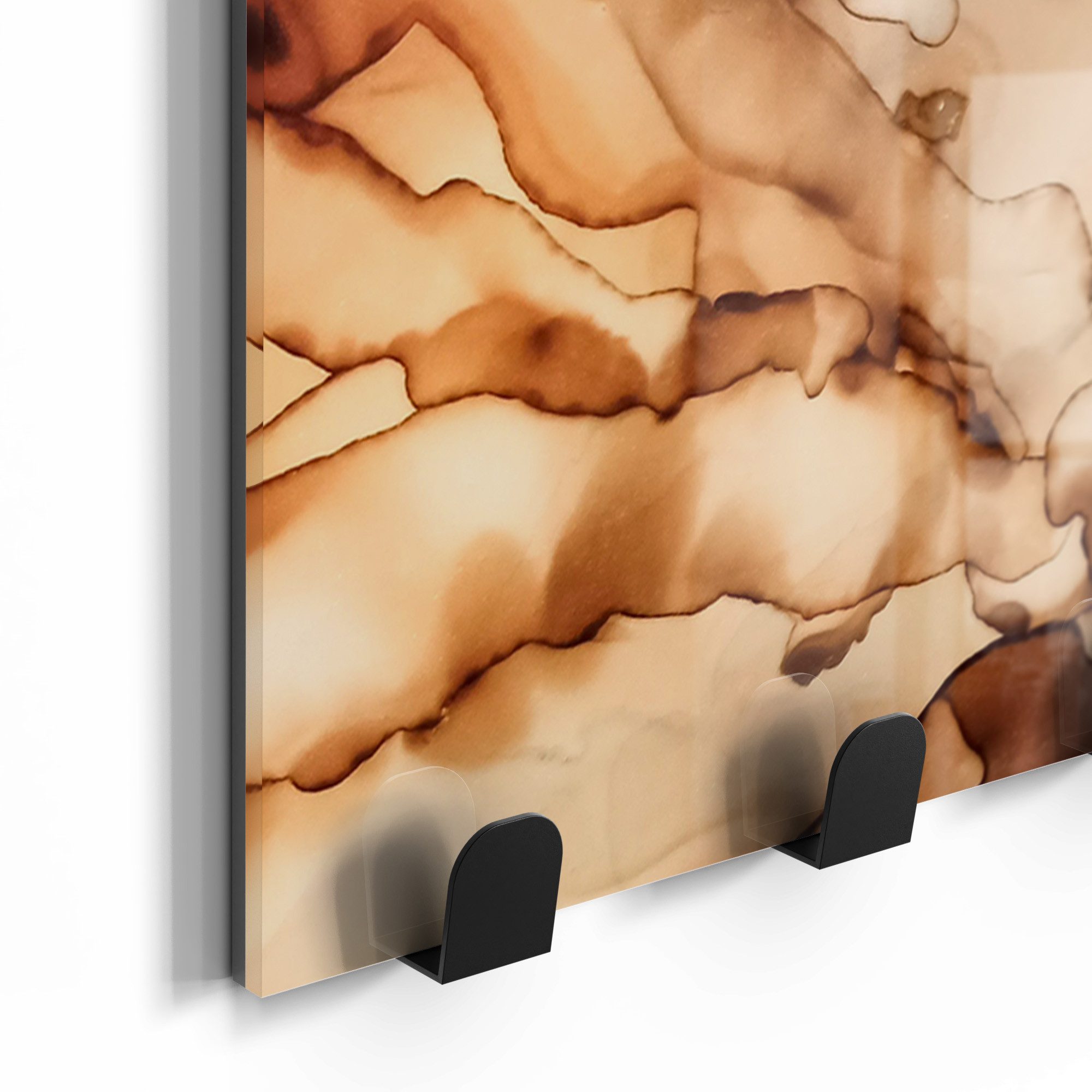 DEQORI Kleiderhaken 'Fließende Vielfalt', Glas Garderobe Paneel magnetisch beschreibbar