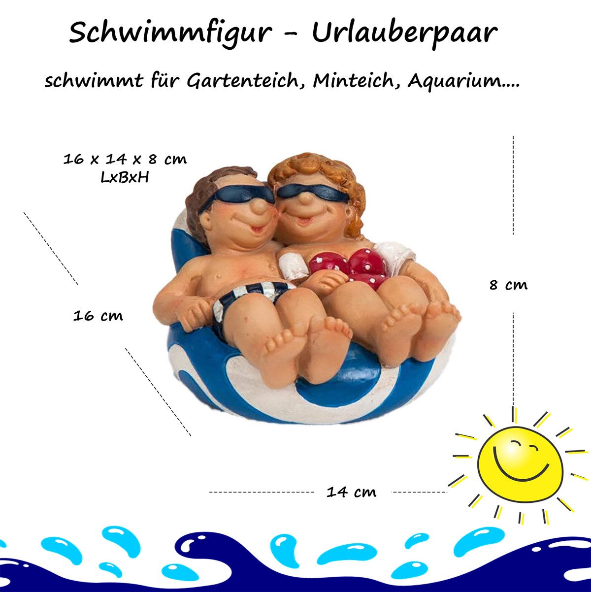 LB H&F Lilienburg Teichfigur Schwimmfigur Teichfigur Urlauber schwimmt Teic günstig online kaufen