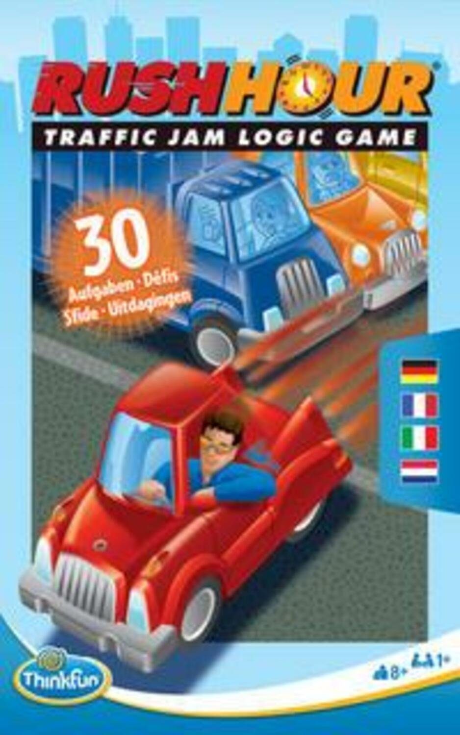 Ravensburger - Rush Hour - Jeu de logique Casse-tête - ThinkFun - 40 défis 4 niveaux - 1 joueur ou plus dès 8 ans - 76302(Multilingue,française inclus