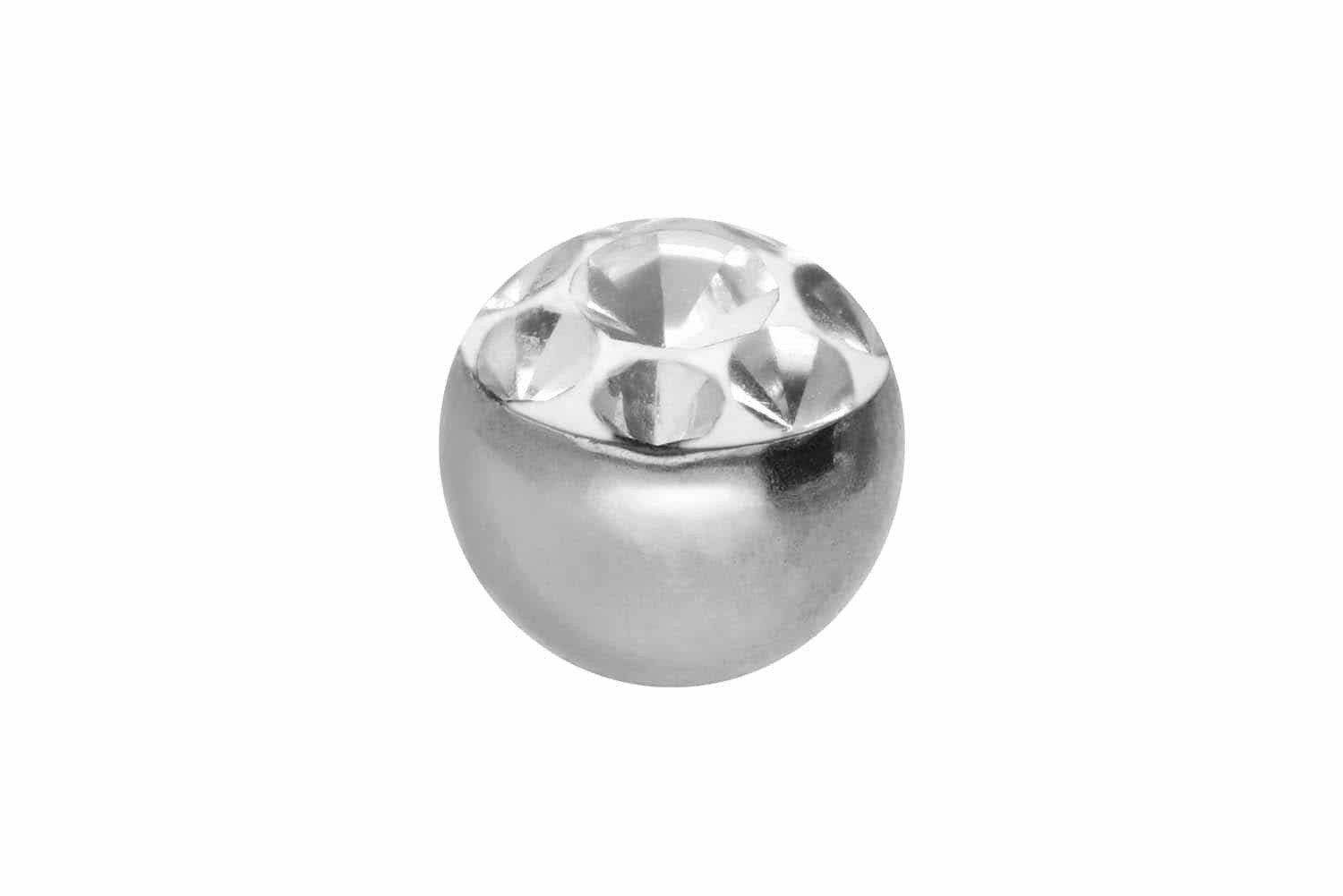 Piercing-Set Chirurgenstahl Schraubkugel MULTIKRISTALLE
