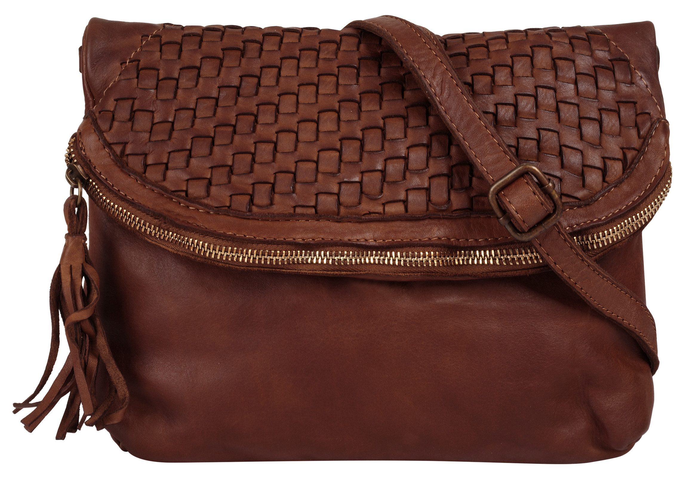 Samantha Look Umhängetasche, echt Leder, Made in Italy