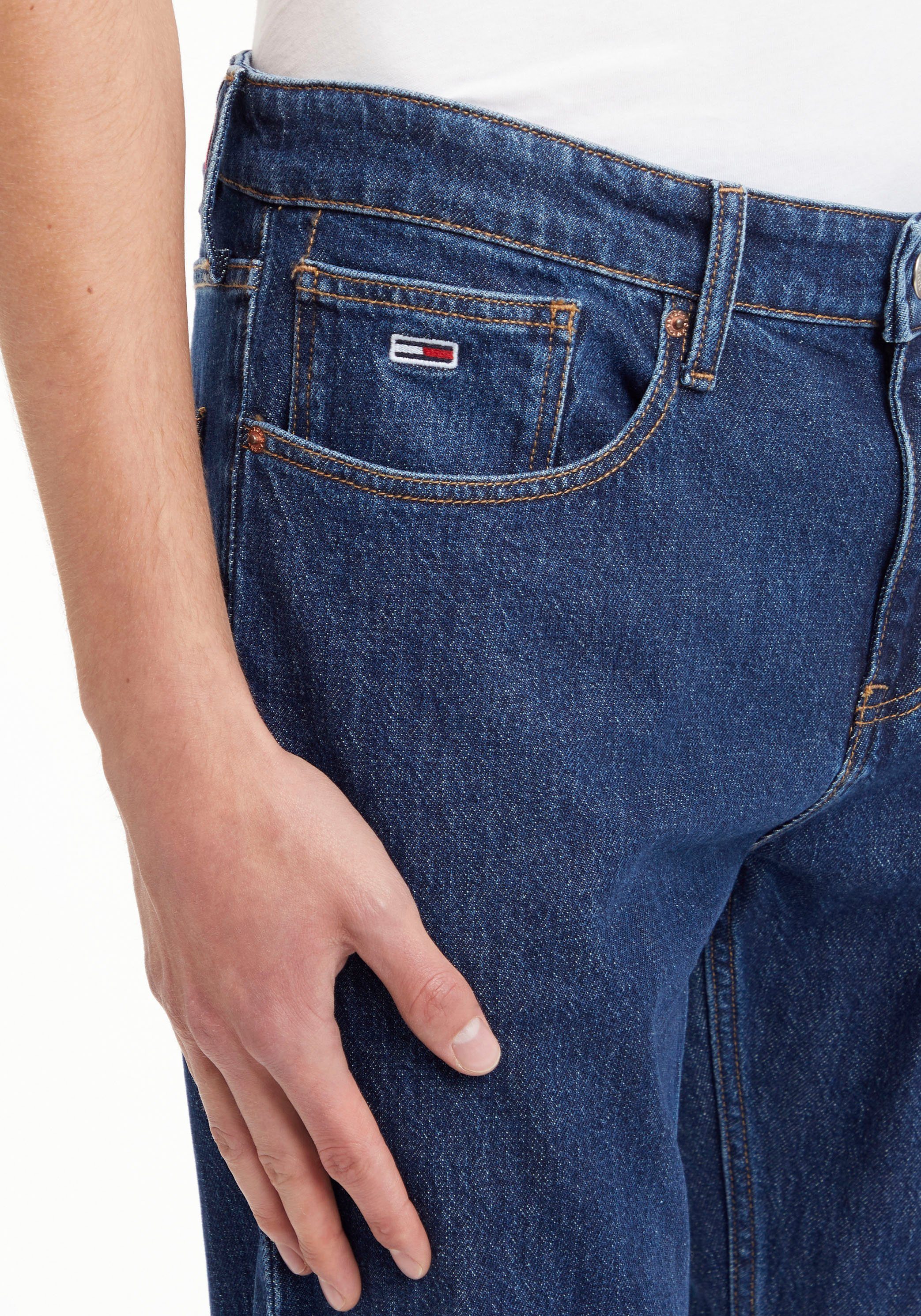 blue Slim-fit-Jeans Tommy Lederbadge SLIM mit Jeans denim TPRD AUSTIN