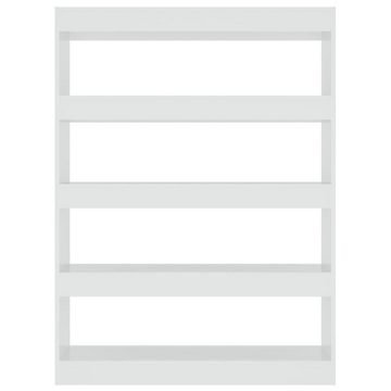 furnicato Bücherregal Bücherregal/Raumteiler Hochglanz-Weiß 100x30x135 cm