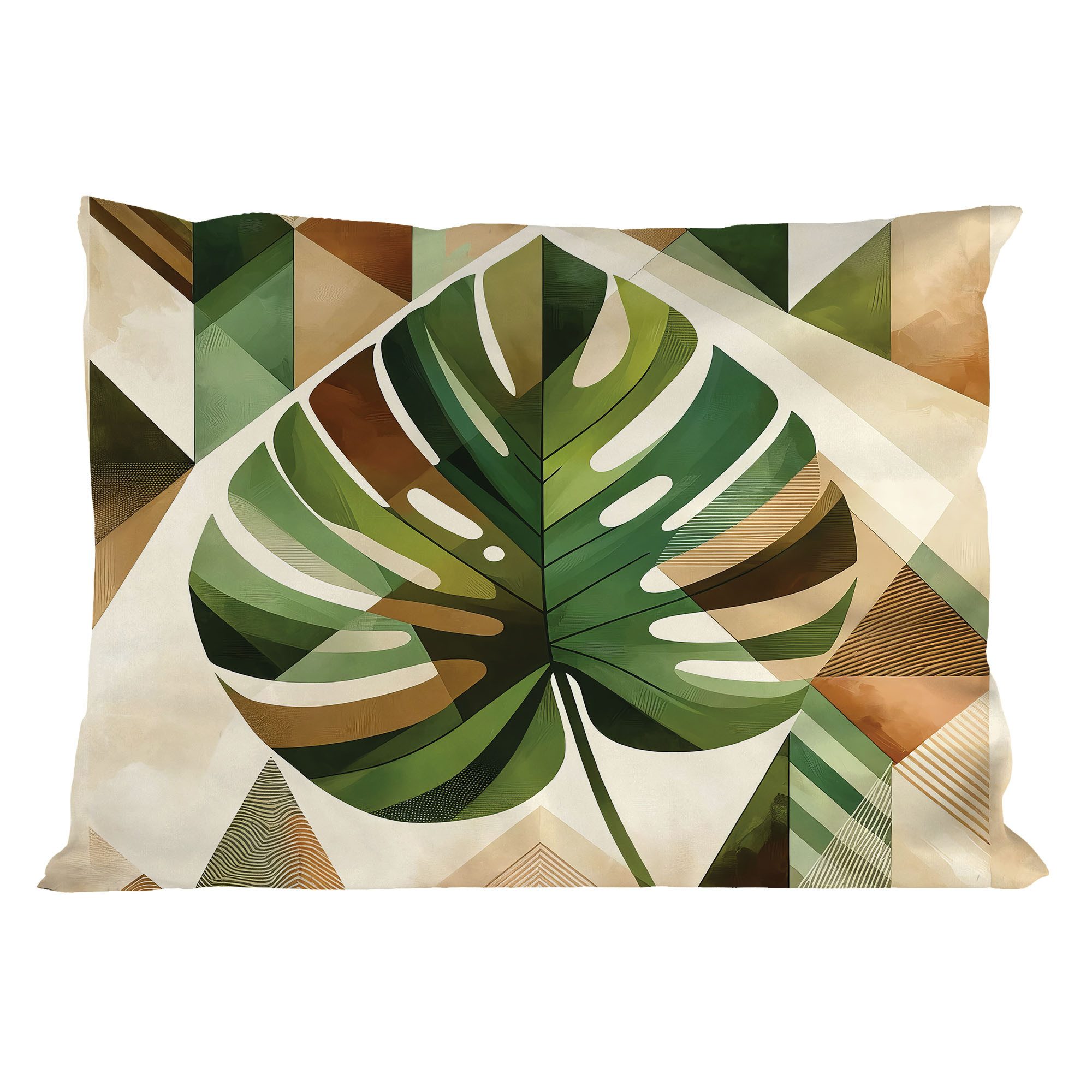 Abakuhaus Kissenbezüge Dekorativer Weicher Mikrofaser-Kissenbezug Bedruckt, (1 Stück), Monstera Natur Boho Skandinavisch