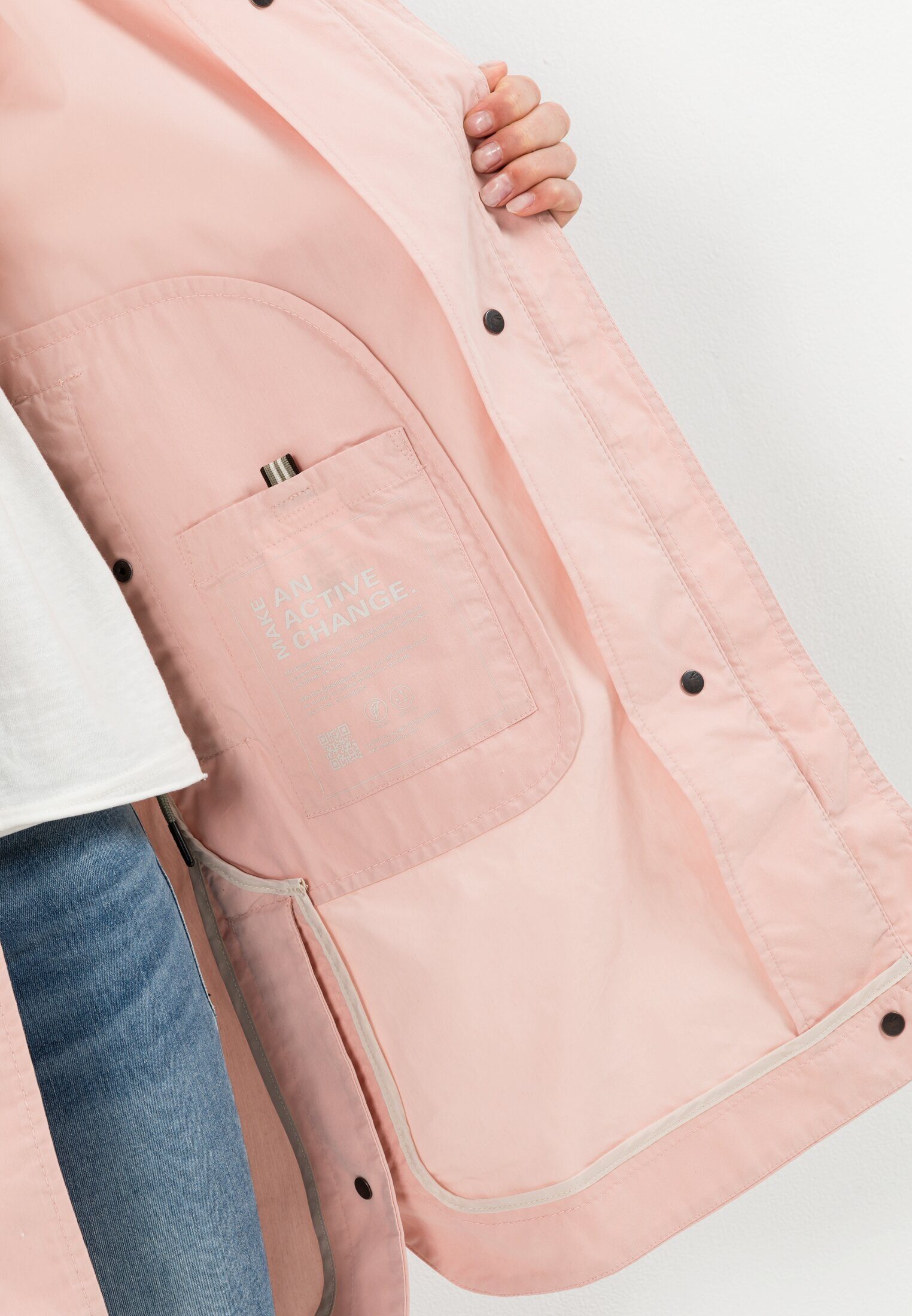 camel active Parka aus einem Organic Cotton Mix Langarm Kapuze (1-St)