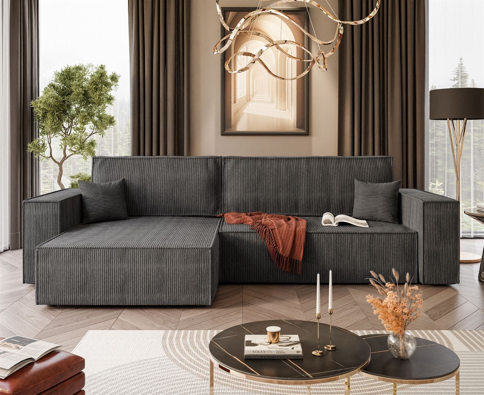 Lookway Ecksofa Gepolstertes CARLOS L-Form, Schlaffunktion