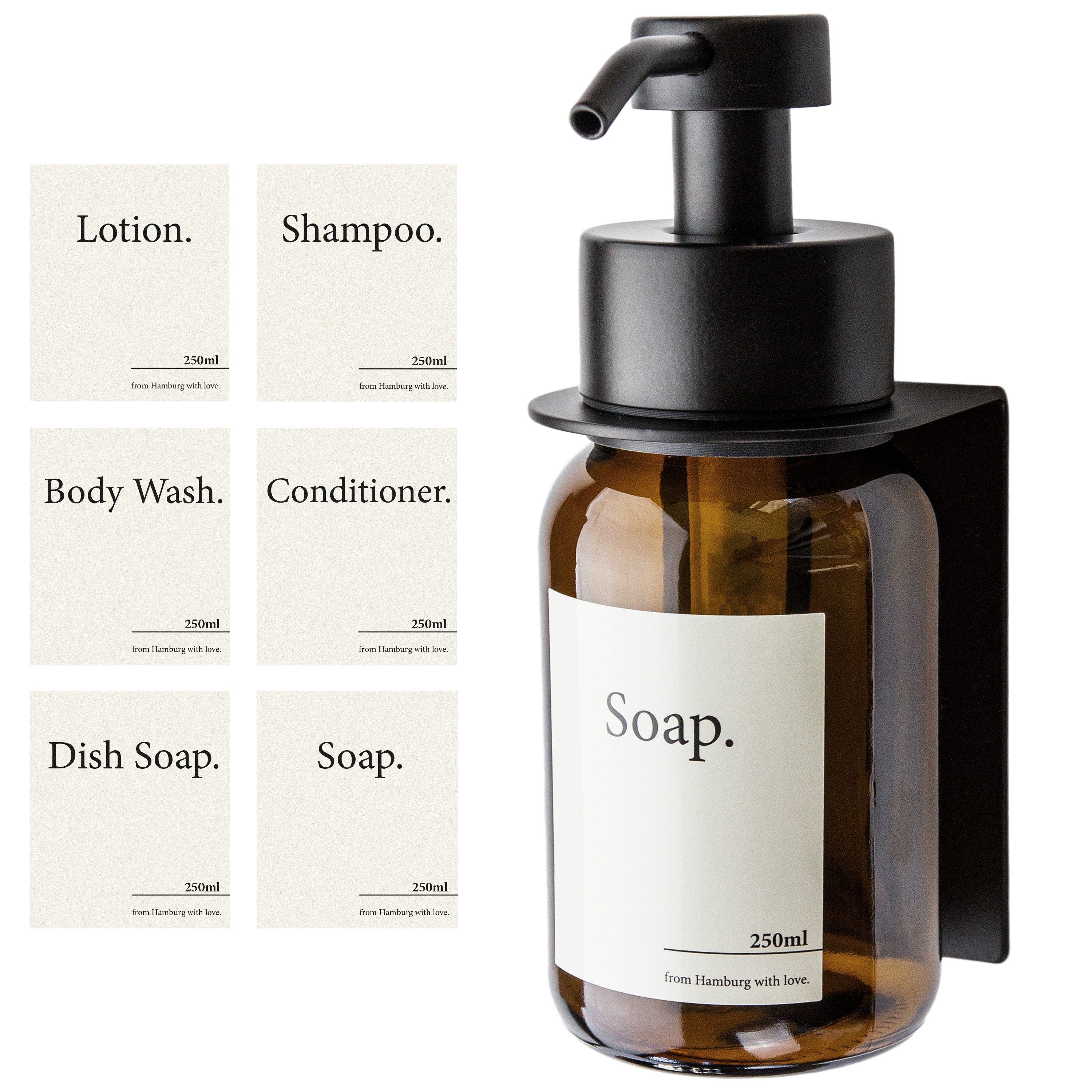 Designfabrik Hamburg Seifenspender Wandmontage ohne Bohren 250 ml, Pumpspen günstig online kaufen