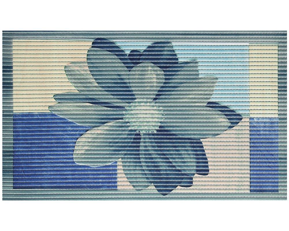 Badematte Motivmatte NOVA SKY Badmatte 3D BLÜTE waschbar blau 1 Stk 48x80 cm matches21 HOME & HOBBY, Höhe 5.5 mm, Kunststoff