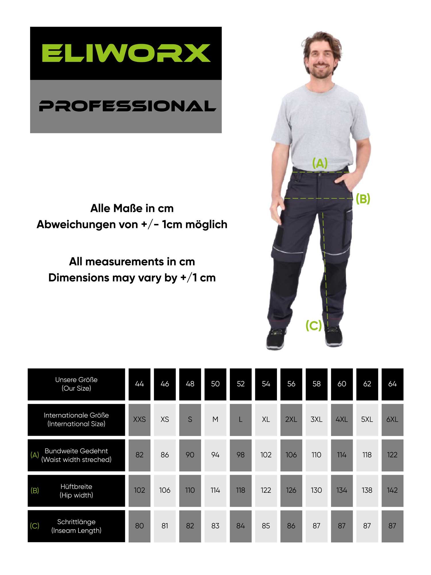 ELIWORX Arbeitshose Männer mit Stretch Einsatz - Bequeme Passform - Robustes Material Arbeitshose Herren ideal für Handwerk Heimwerk und Baugewerbe – Bild 3 von 5