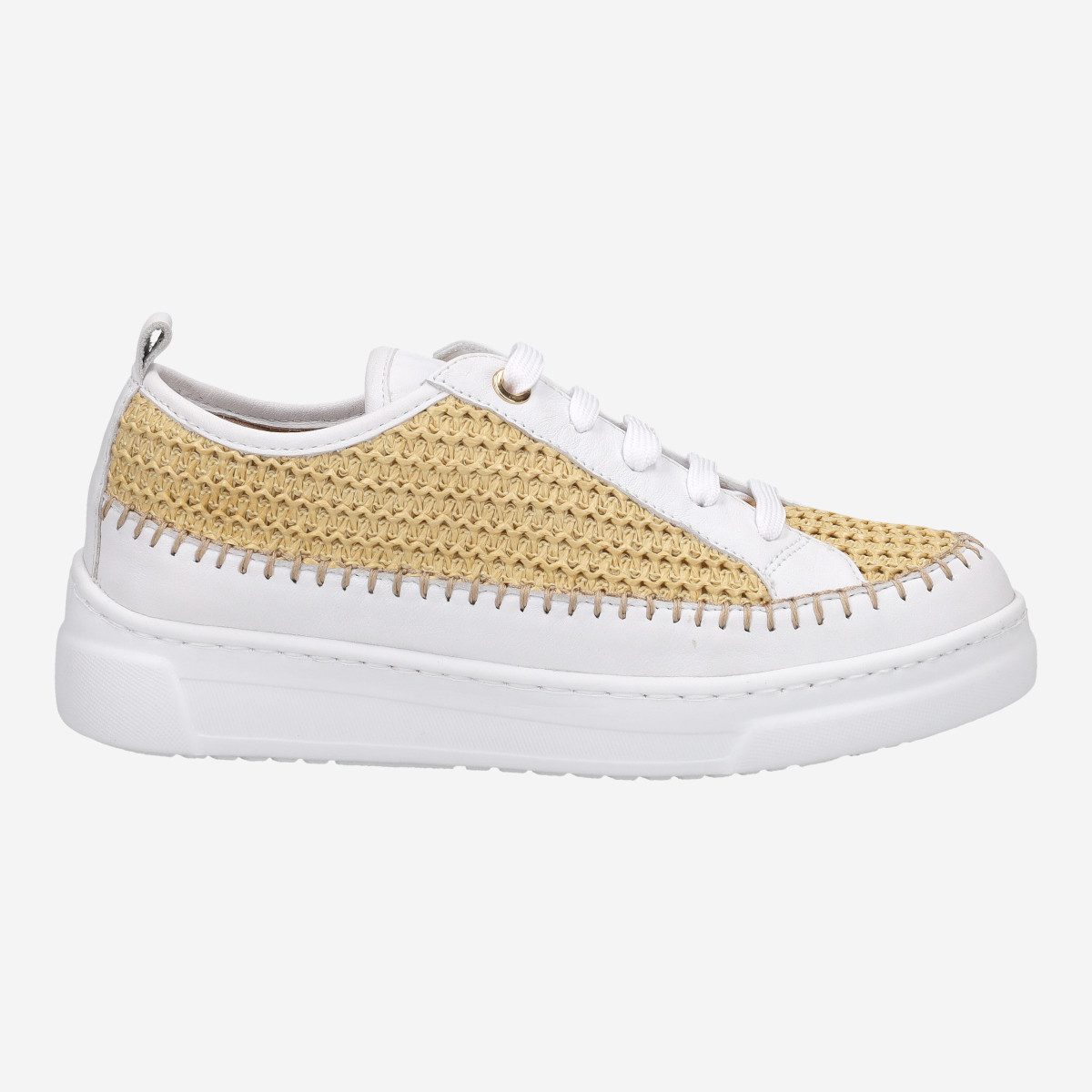 Unisa FLEUR_RAF NATUR/WHIT, Sneaker in Beige kombiniert für Damen Sneaker