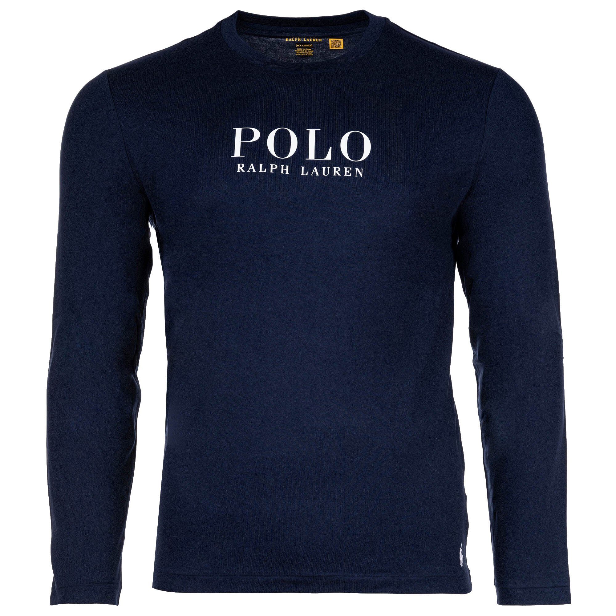 Polo Ralph Lauren T-Shirt Herren Longsleeve - CREW-SLEEP TOP, Schlafshirt Marineblau