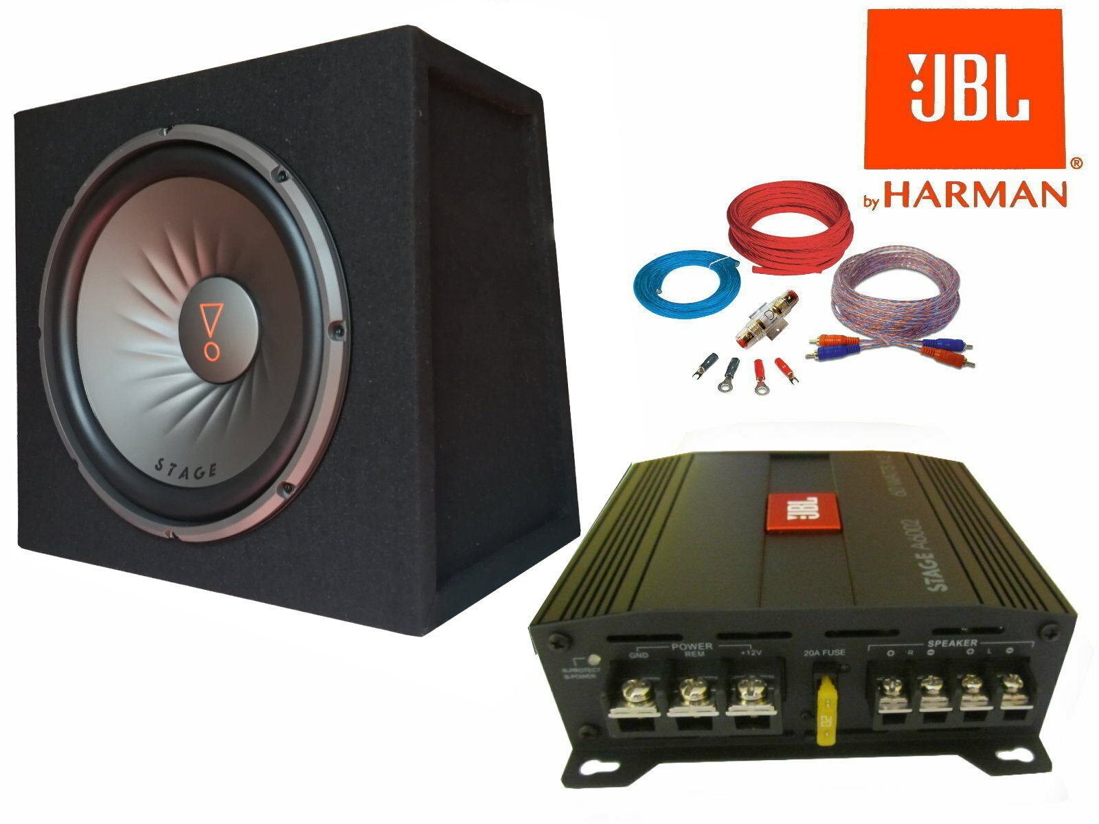 DSX JBL komplett Set Basspaket Subwoofer Verstärker Set Kabelset Auto-Subwoofer