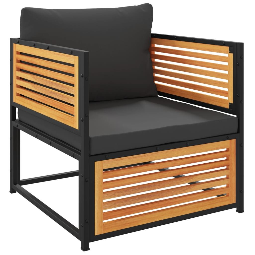 vidaXL Sofaelement Gartensessel mit Kissen Massivholz günstig online kaufen