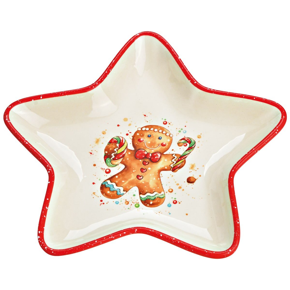 matches21 HOME & HOBBY Dekoteller Weihnachtlicher Stern-Teller mit Lebkuche günstig online kaufen