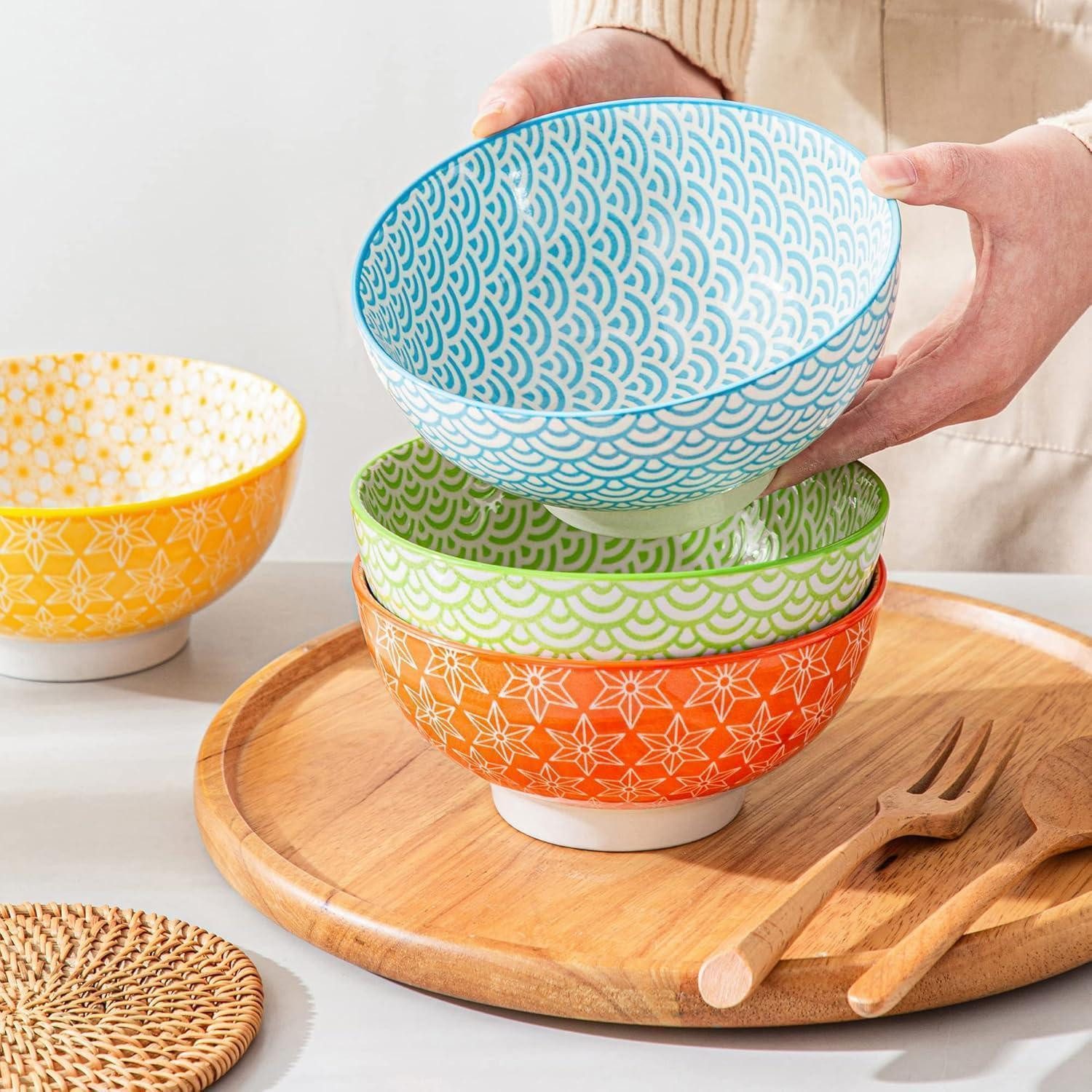 LuxusKollektion Salatbesteck Müslischalen Natsuki - Mehrfarbige 8-teilig Müslischalen