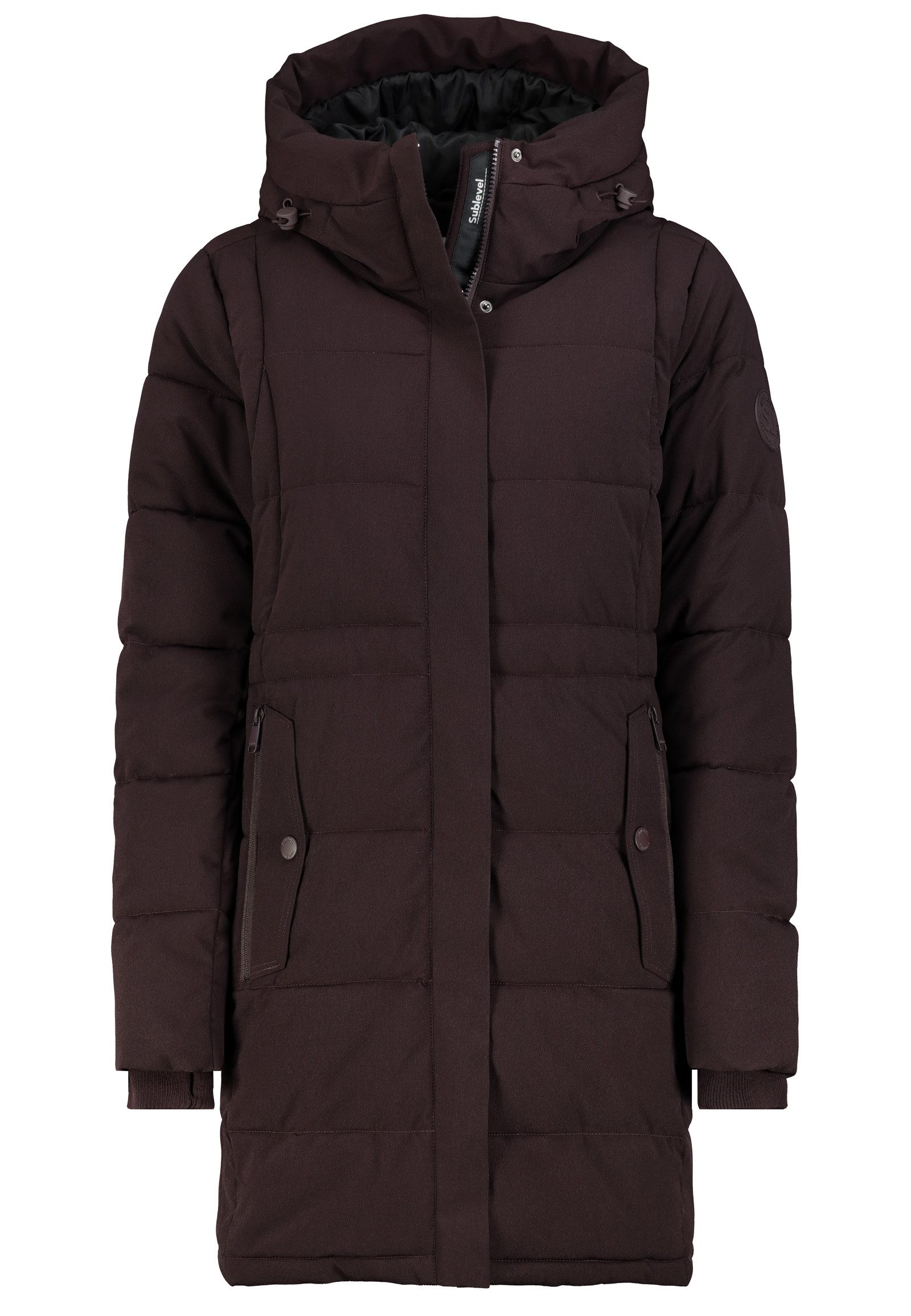 SUBLEVEL Wintermantel Damen Steppmantel mit Kapuze Steppdesign, Kapuze mit Tunnelzug, Rippbündchen mit Daumenloch