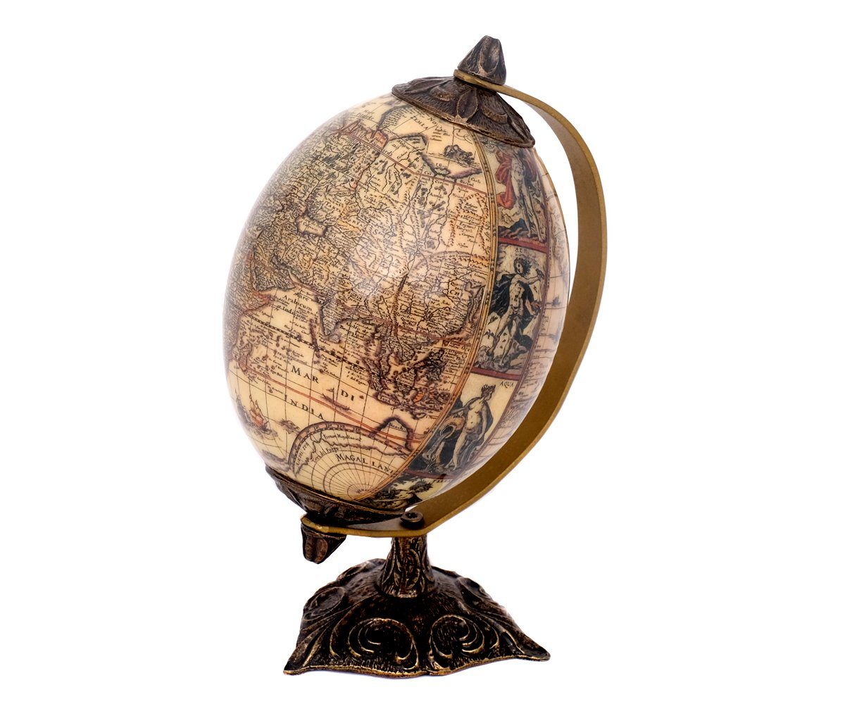 Brillibrum Globus Antikglobus Weltkugel Globus Straußenei Globus Dekoration Erde