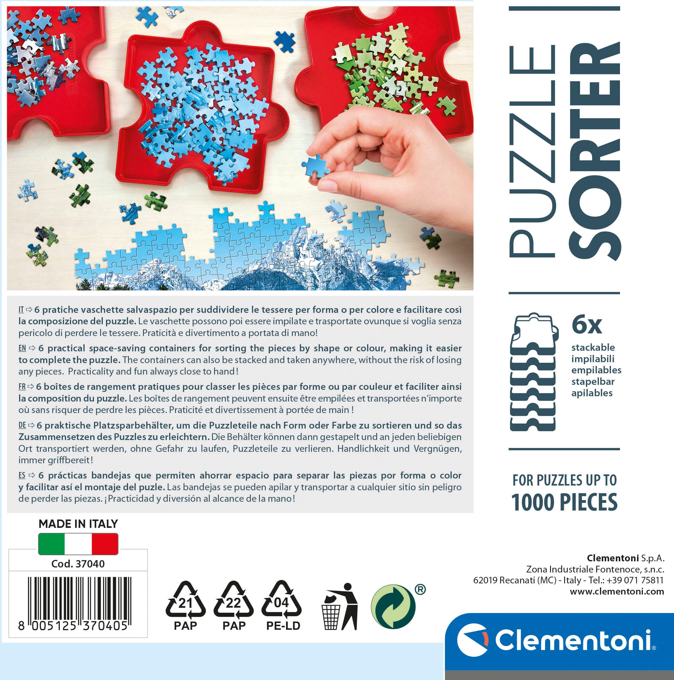 Clementoni® Puzzle Sortierer, Puzzleteile, Made in Europe