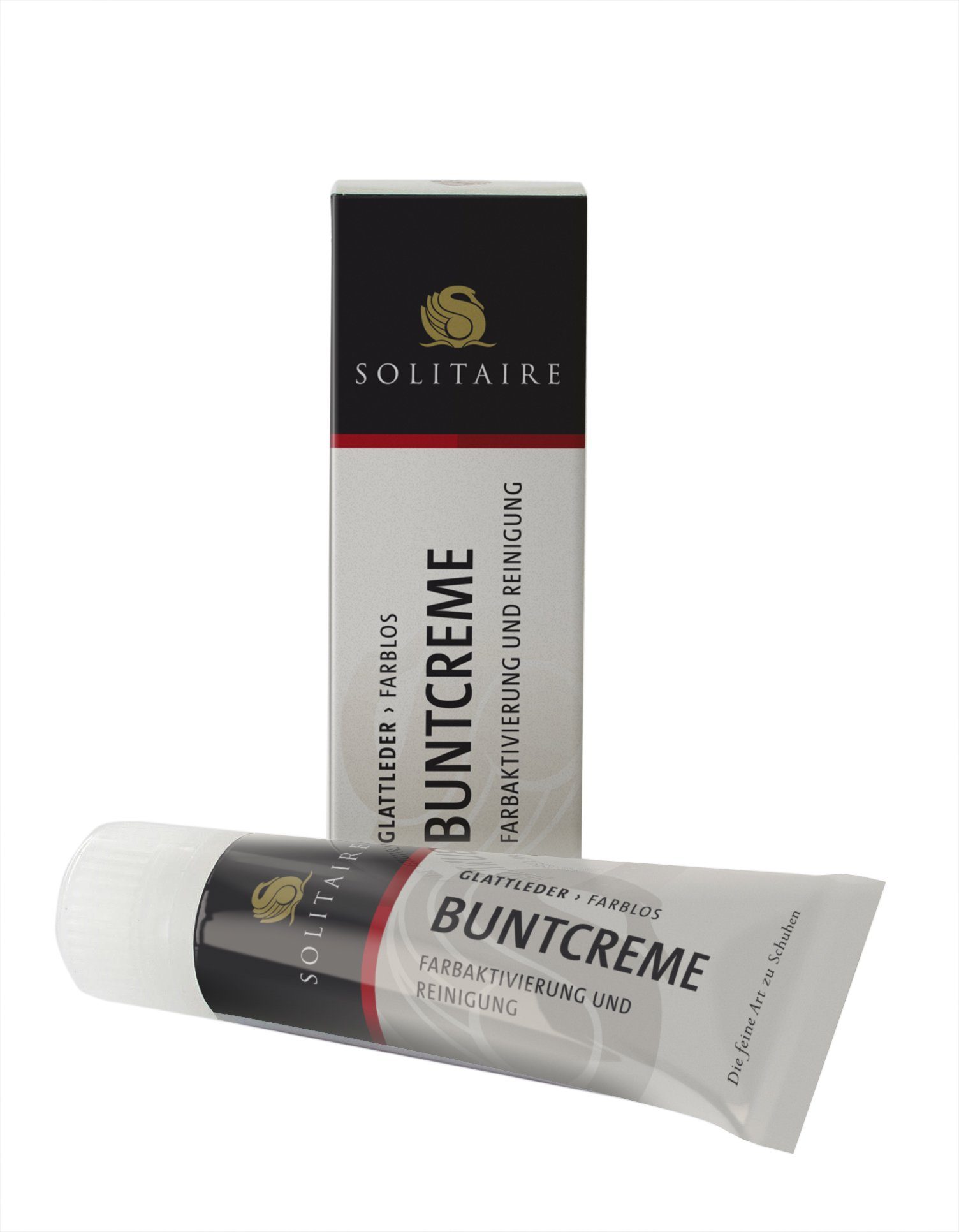 Solitaire Schuhputzbürste Solitaire Buntcreme Schuhcreme - 75ml, Glattleder, (Packung)